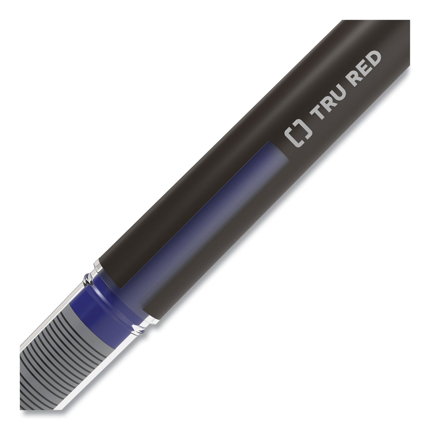 roller-ball-pen-stick-fine-05-mm-blue-ink-black-blue-clear-barrel-3-pack_tud57320 - 5