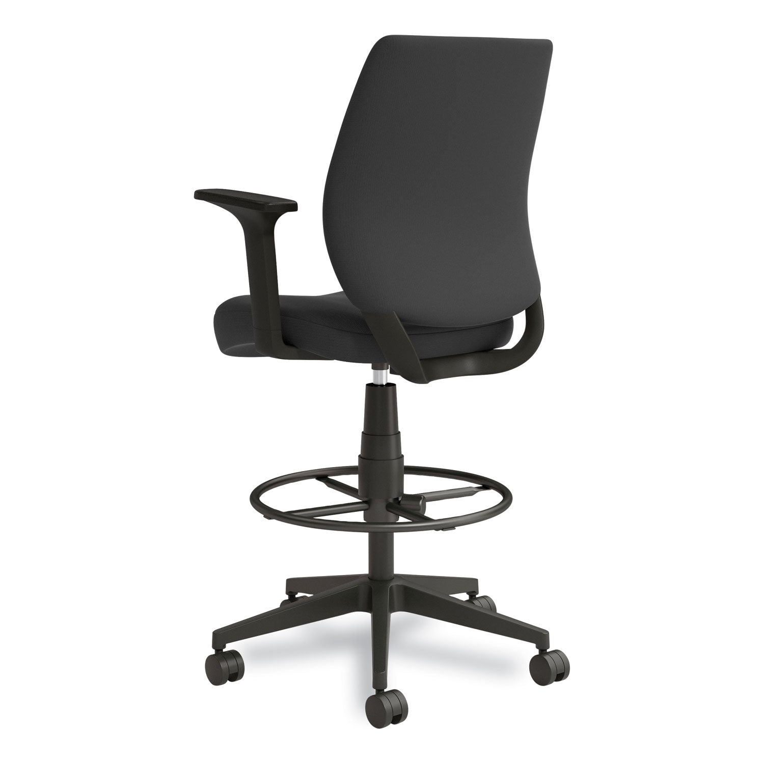 essentials-fabric-drafting-stool-with-arms-supports-up-to-275-lb-black-seat-back-black-base_uos59388 - 3
