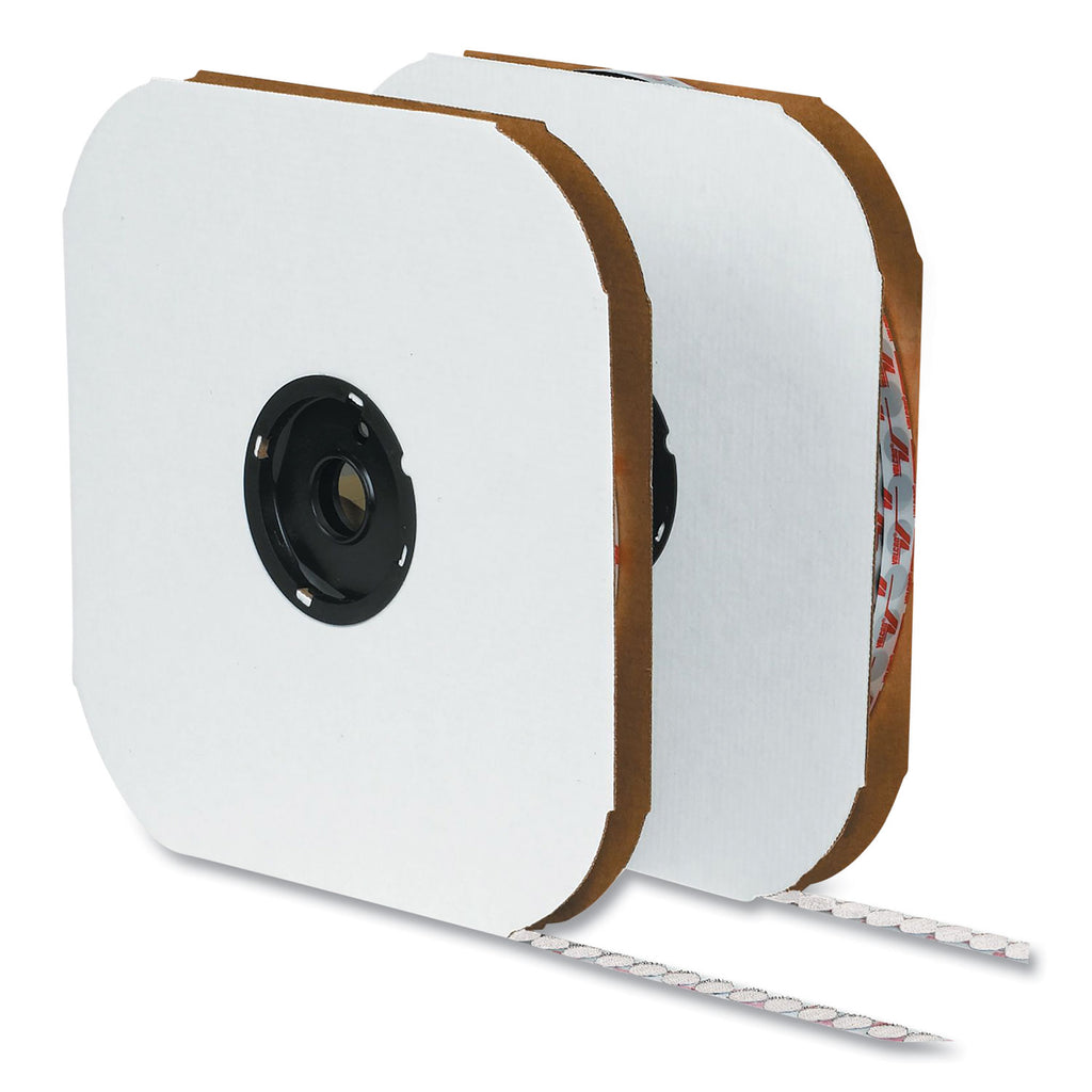 Sticky-Back Fasteners, Loop Side, 0.5" dia, White, 1,440/Carton