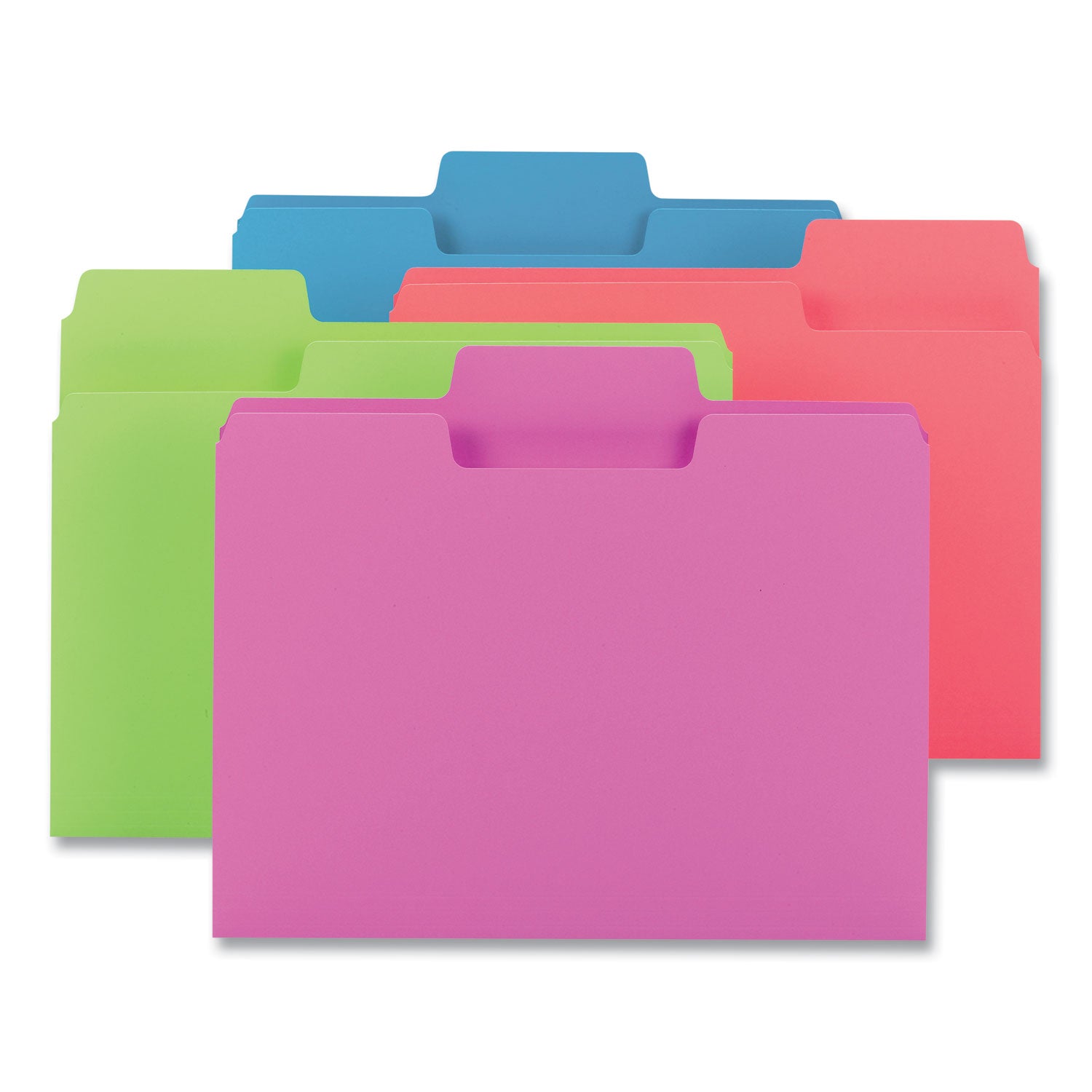 supertab-colored-file-folders-1-3-cut-tabs-assorted-letter-size-075-expansion-11-pt-stock-assorted-colors-24-pack_smd11957 - 1