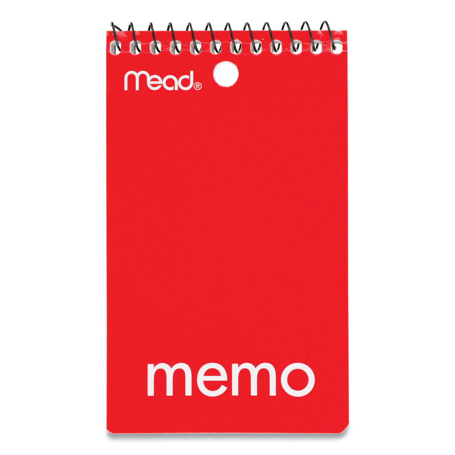 Wirebound Memo Pad with Wall-Hanger Eyelet, Medium/College Rule, Randomly Assorted Cover Colors, 60 White 3 x 5 Sheets - 