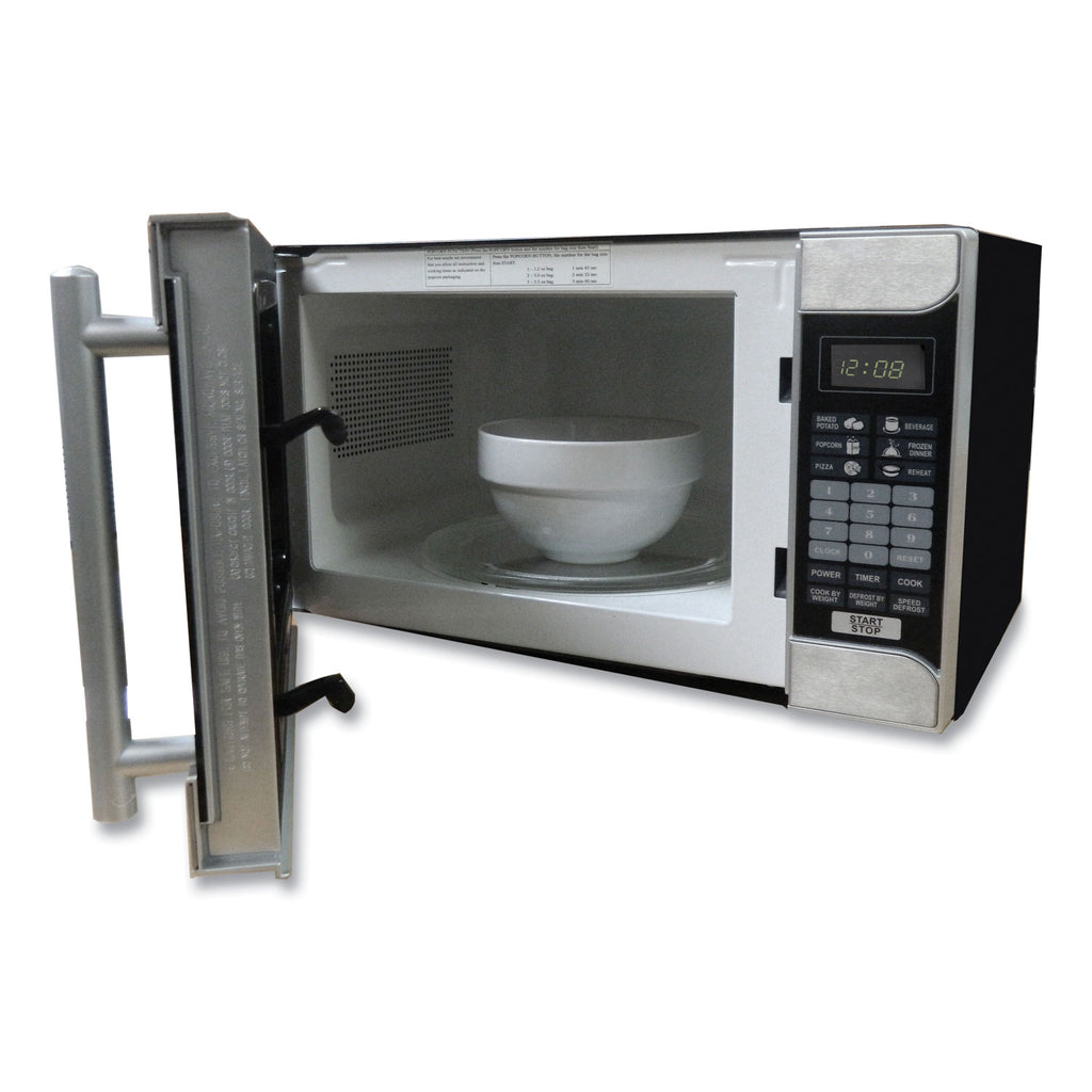 0.7 Cu.ft Capacity Microwave Oven, 700 Watts, Stainless Steel and Black, Sold as 1 Each