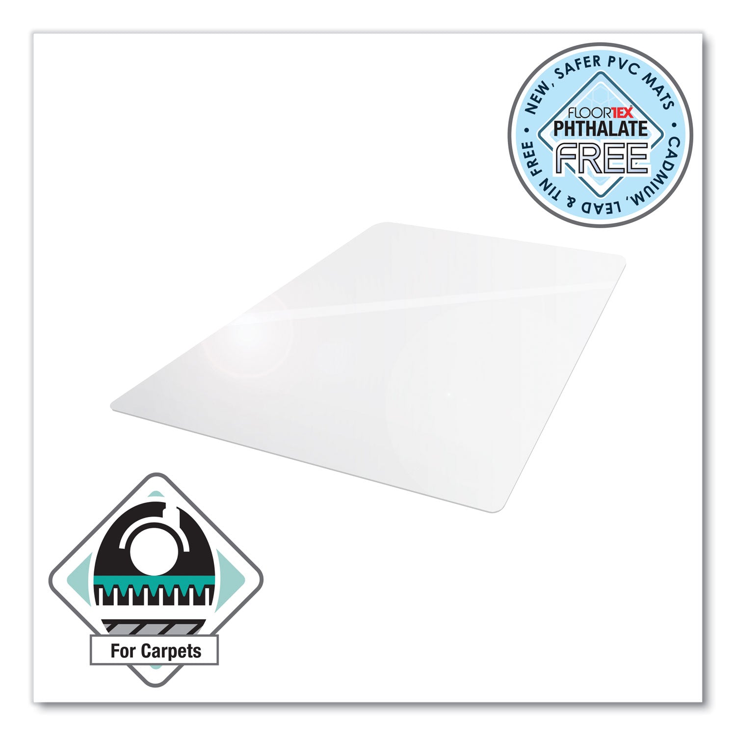 Cleartex Advantagemat Phthalate Free PVC Chair Mat for Hard Floors, 48 x 36, Clear - 