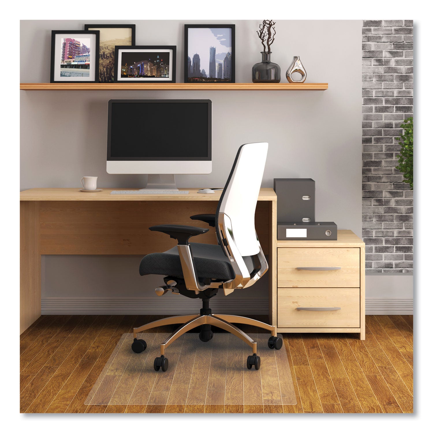 Cleartex Advantagemat Phthalate Free PVC Chair Mat for Hard Floors, 48 x 36, Clear - 
