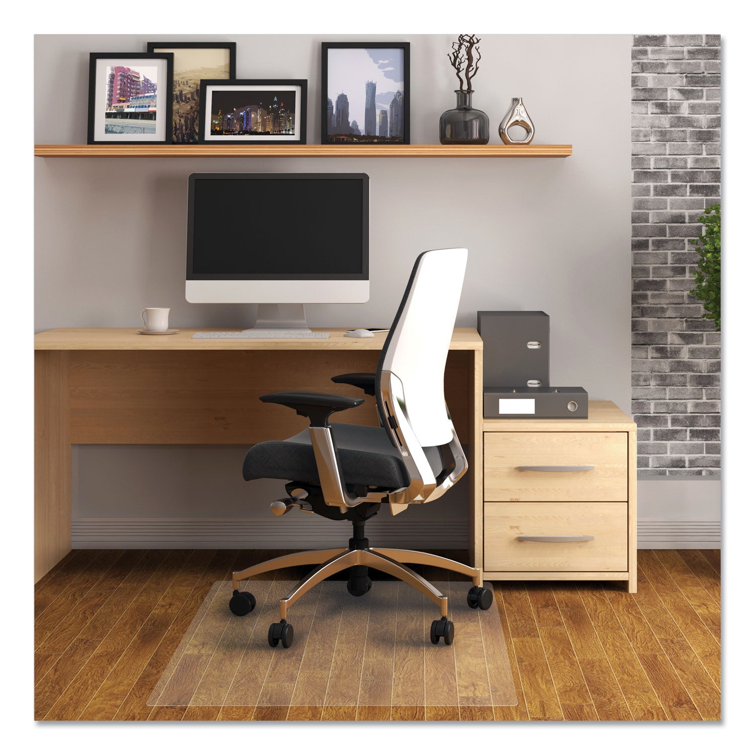 Cleartex Advantagemat Phthalate Free PVC Chair Mat for Hard Floors, 53 x 45, Clear - 