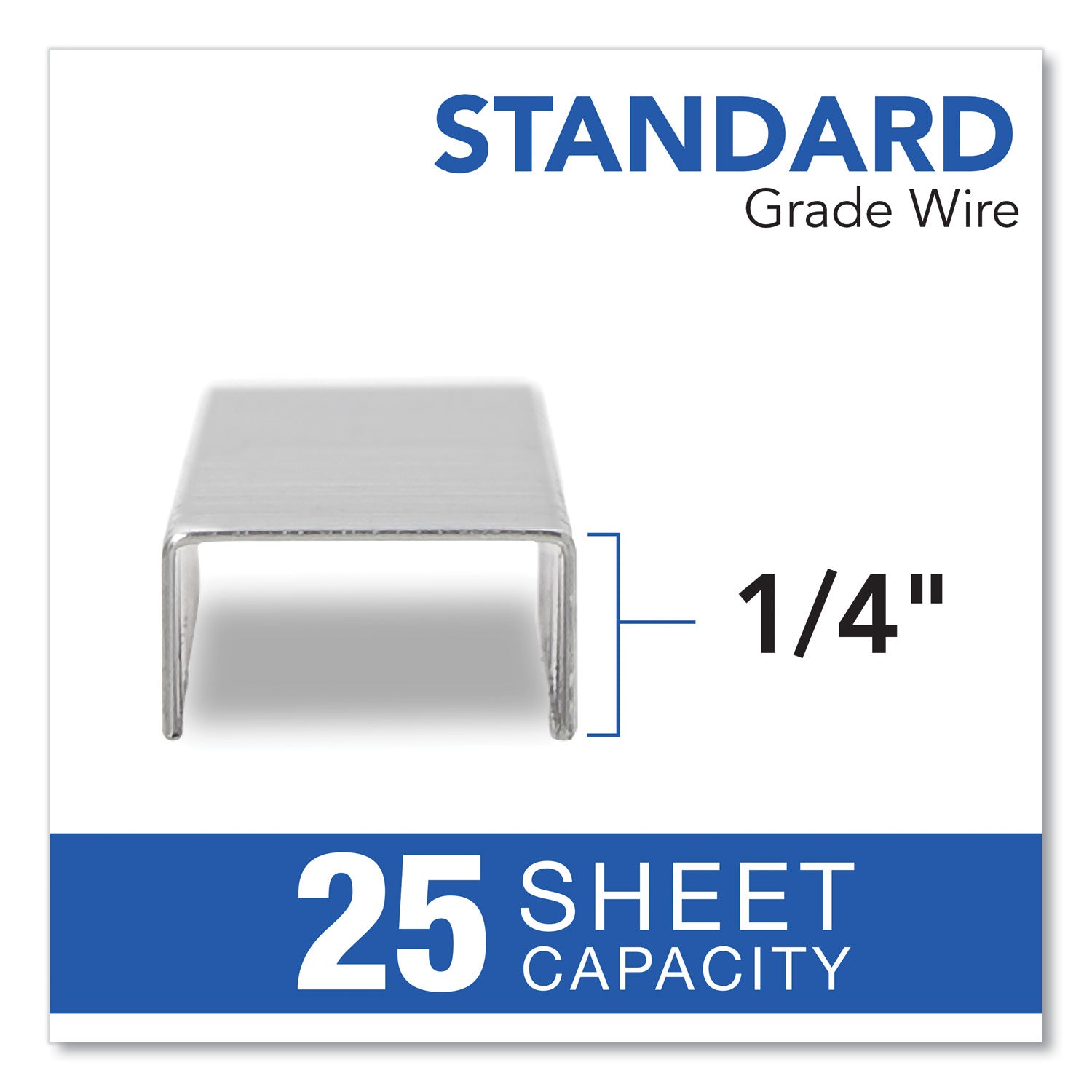 S.F. 1 Standard Staples, 0.25" Leg, 0.5" Crown, Steel, 5,000/Pack, 5 Packs/Box