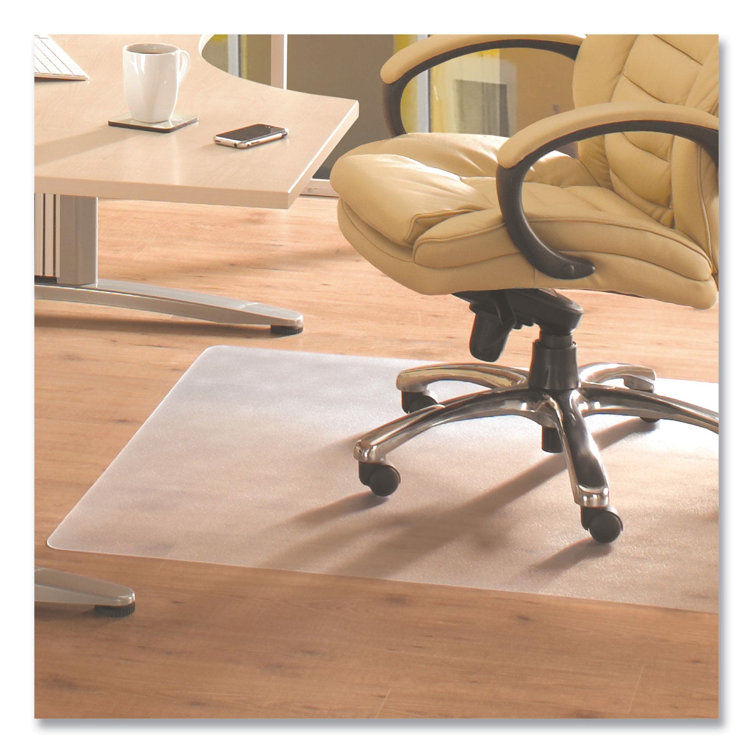 Cleartex Advantagemat Phthalate Free PVC Chair Mat for Hard Floors, 48 x 36, Clear - 