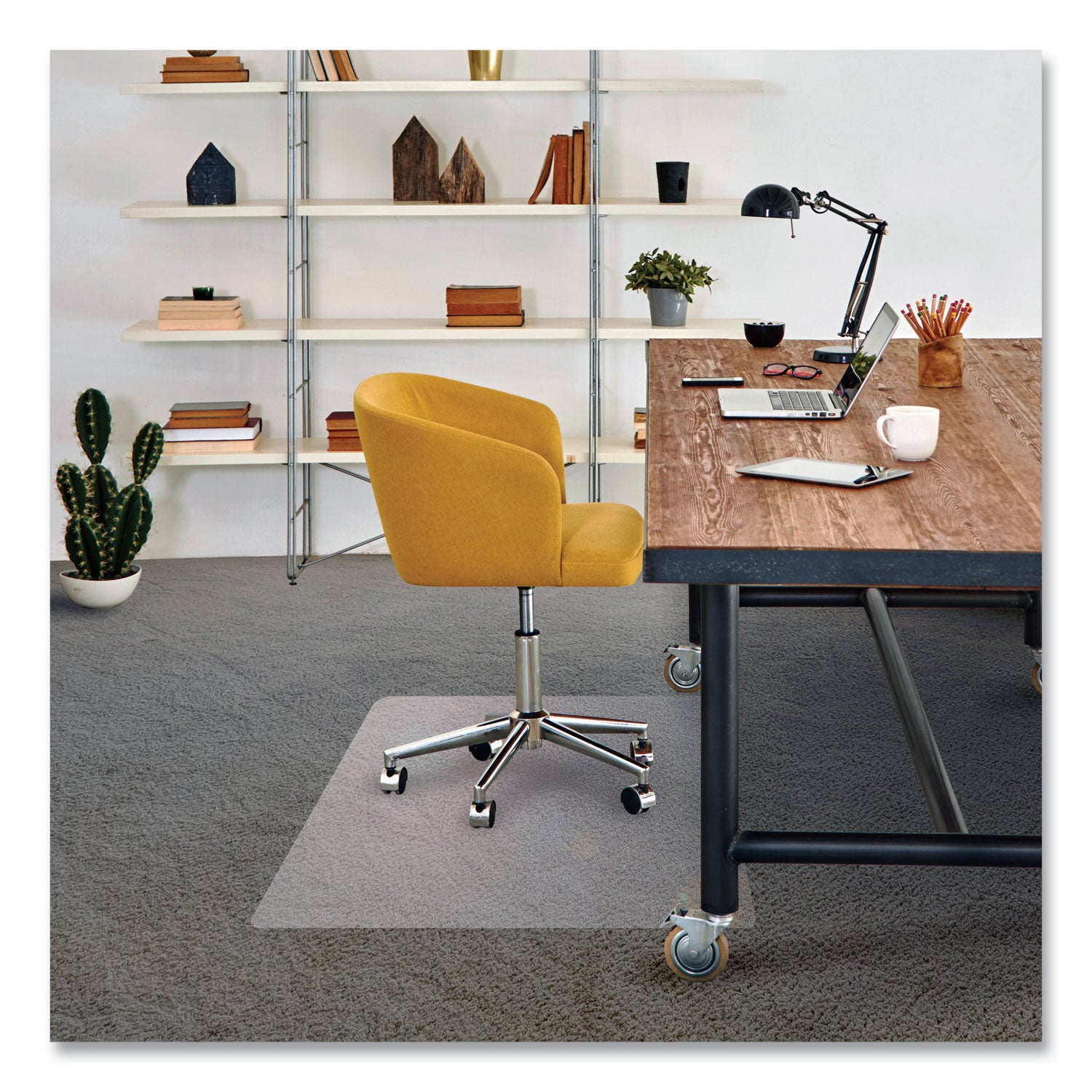 Cleartex Advantagemat Phthalate Free PVC Chair Mat for Low Pile Carpet, 60 x 48, Clear - 