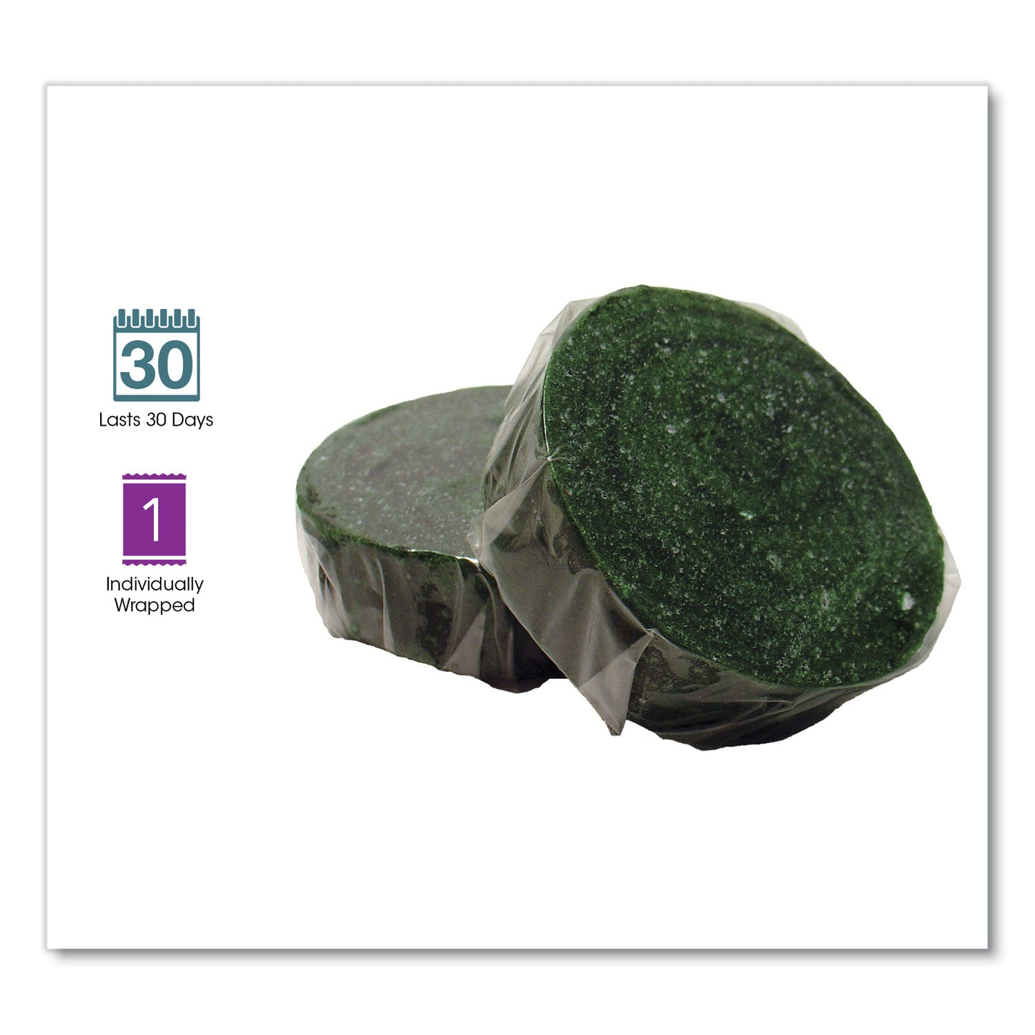 Eco-Fresh Urinal Block, Non-Para, Green Apple, Green, 12/Box, 12 Boxes/Carton