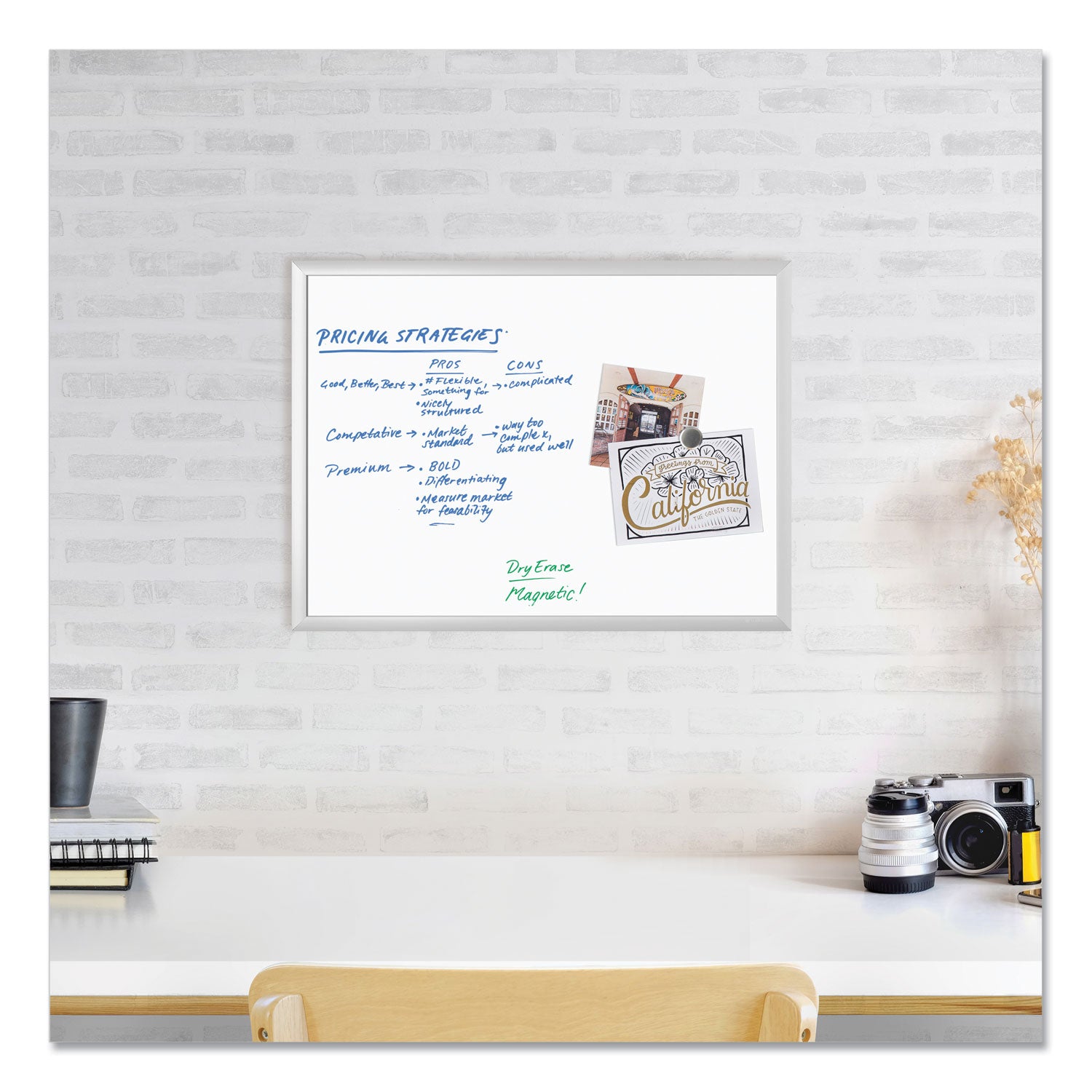 magnetic-dry-erase-board-with-aluminum-frame-23-x-17-white-surface-silver-frame_ubr070u0001 - 2