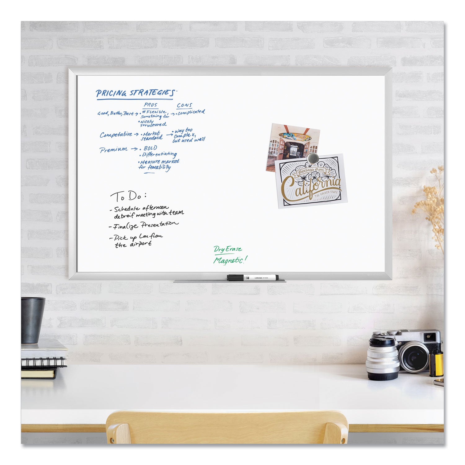 magnetic-dry-erase-board-with-aluminum-frame-35-x-23-white-surface-silver-frame_ubr071u0001 - 3