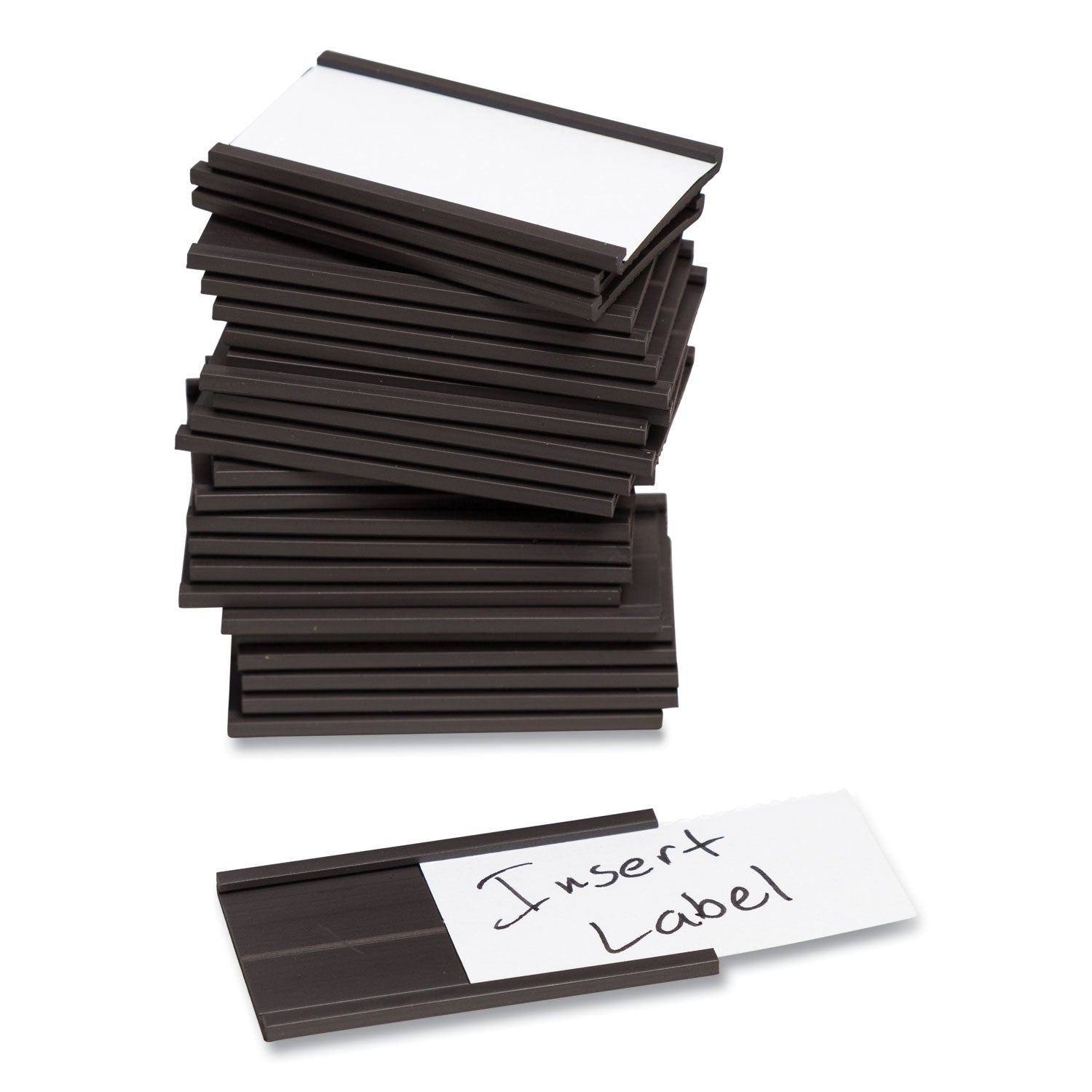 Magnetic Card Holders, 2 x 1, Black, 25/Pack