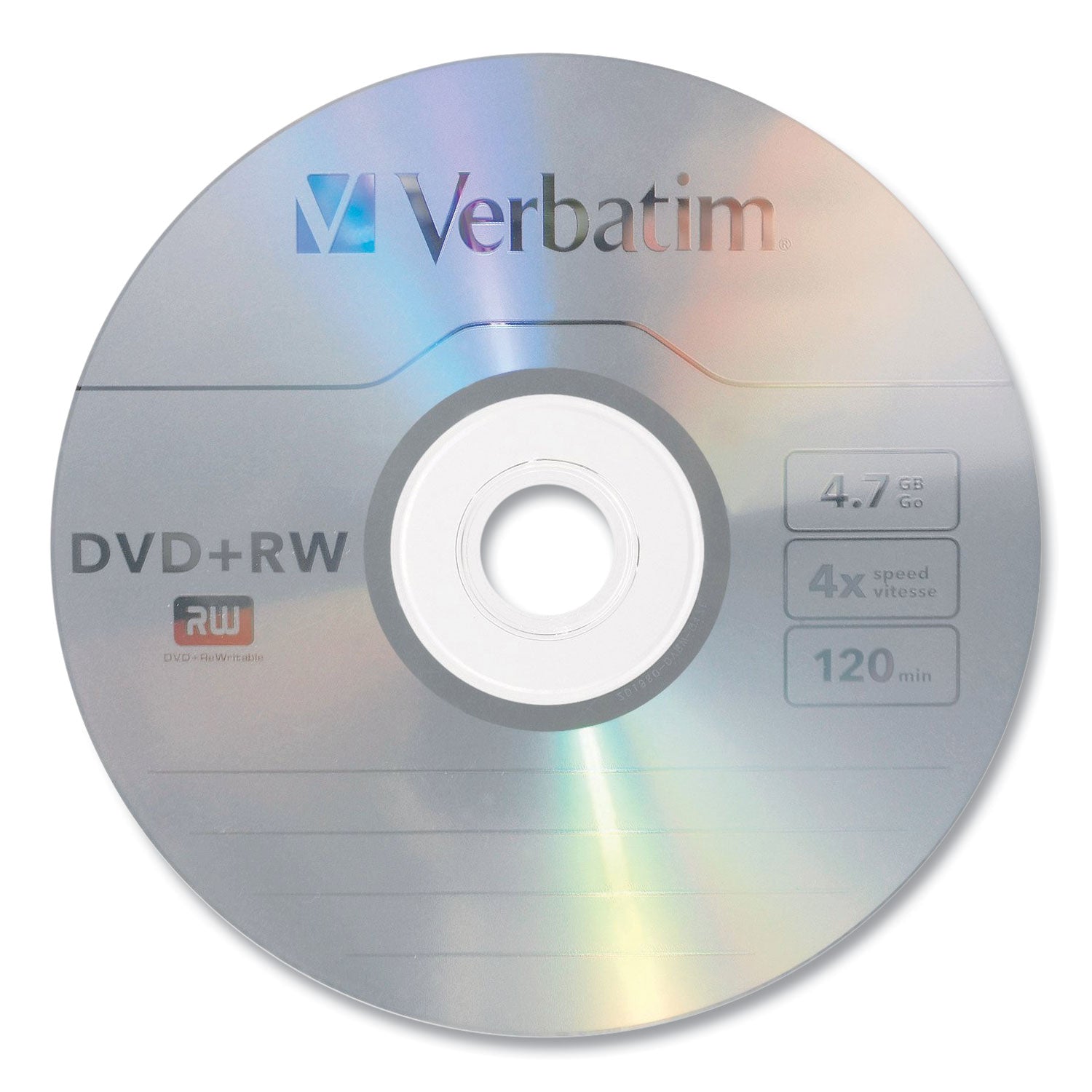 DVD+RW Rewritable Disc, 4.7 GB, 4x, Slim Jewel Case, Silver, 10/Pack - 