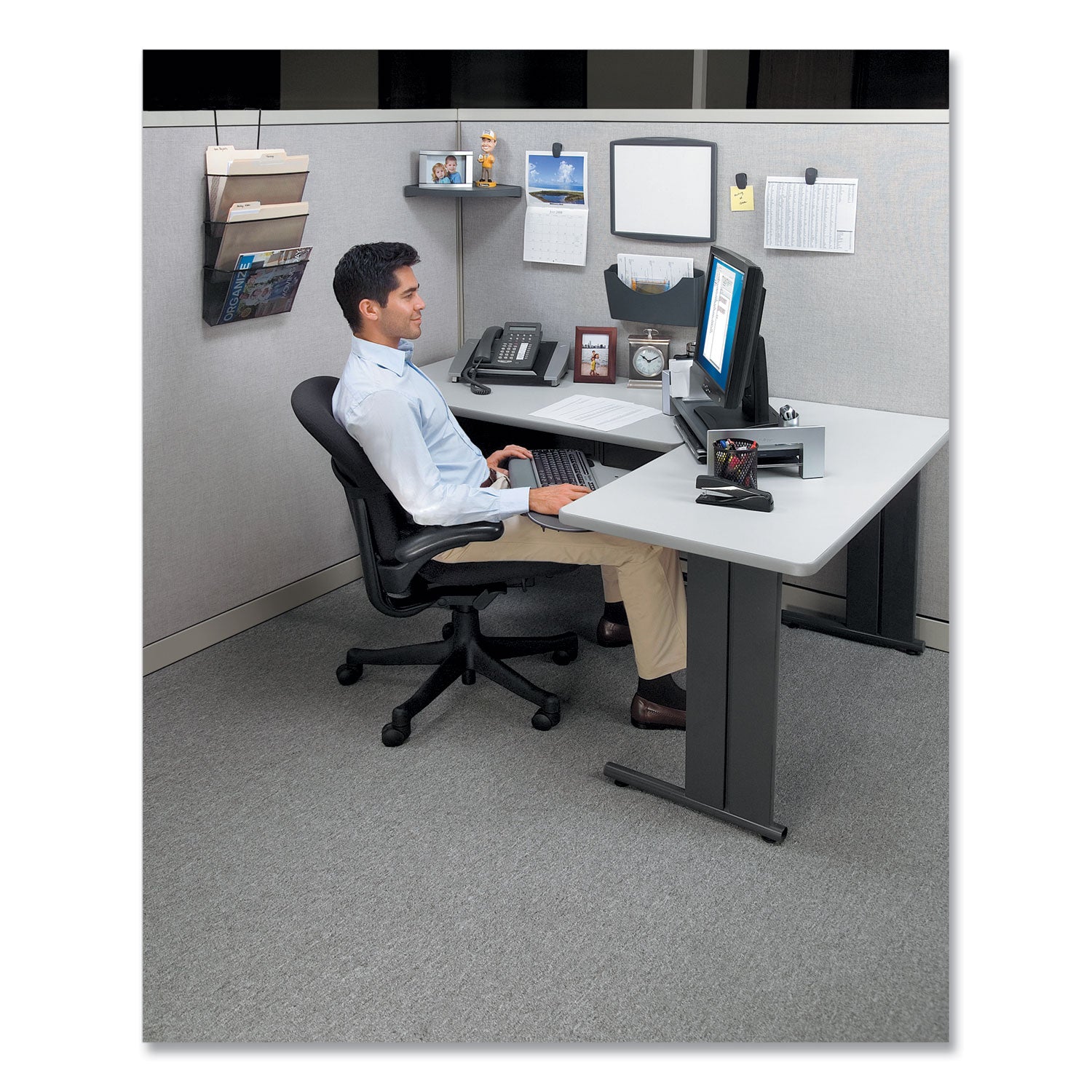 Partition Additions Clips, 40 Sheet Capacity, Dark Graphite, 4/Pack