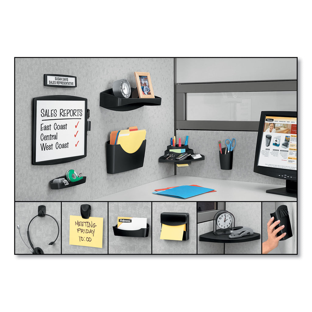 Partition Additions Dry Erase Board, 15.38 x 13.25, White Surface, Dark Graphite HPS Frame - 