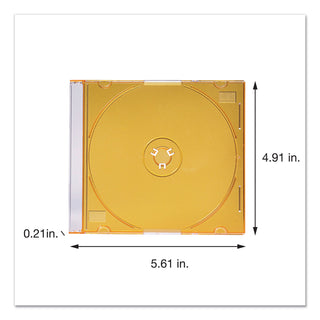 CD/DVD Slim Case, Assorted Colors, 50/Pack - 