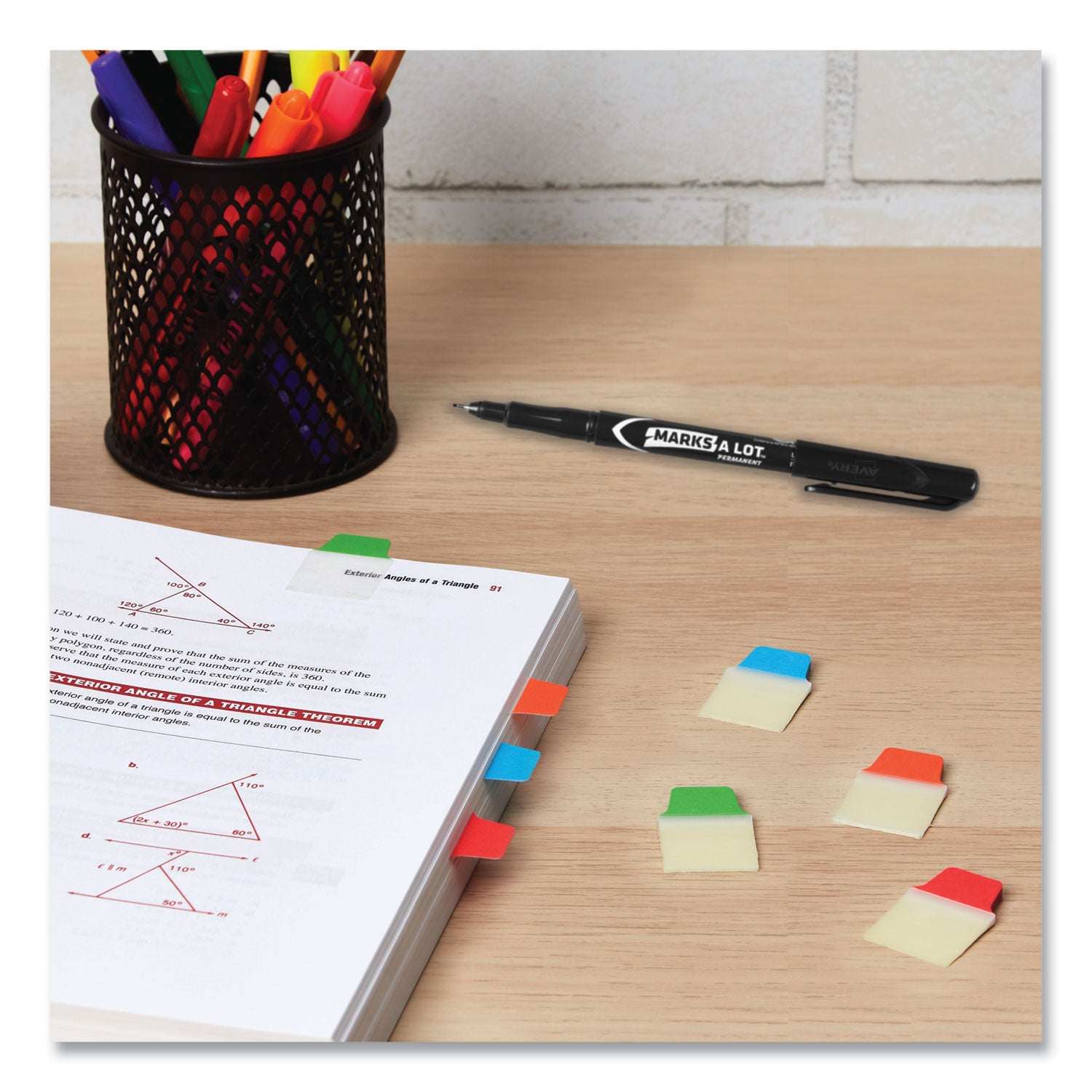 Ultra Tabs Repositionable Tabs, Mini Tabs: 1" x 1.5", 1/5-Cut, Assorted Colors, 40/Pack