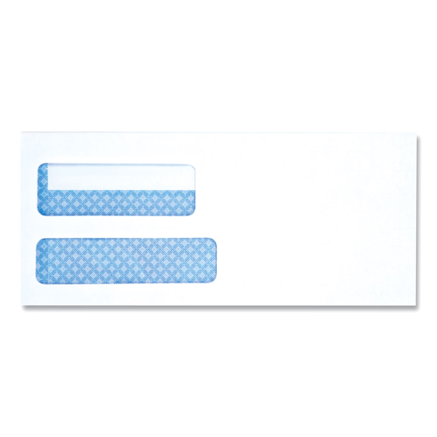 double-window-business-envelope-#10-square-flap-self-adhesive-closure-413-x-95-white-500-box_unv36104 - 1