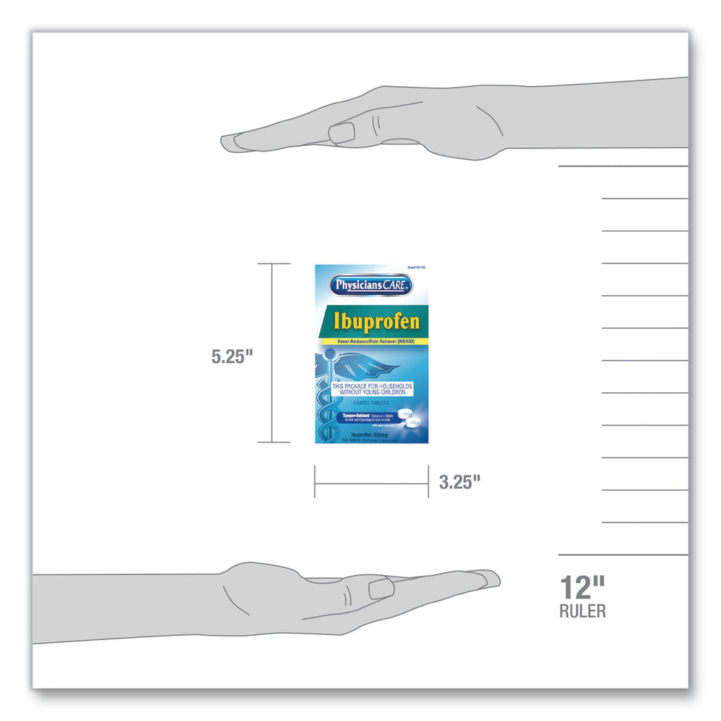 Ibuprofen Pain Reliever, Two-Pack, 125 Packs/Box