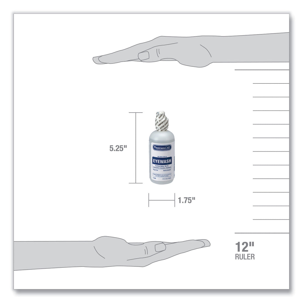 First Aid Refill Components Disposable Eye Wash, 4 oz Bottle