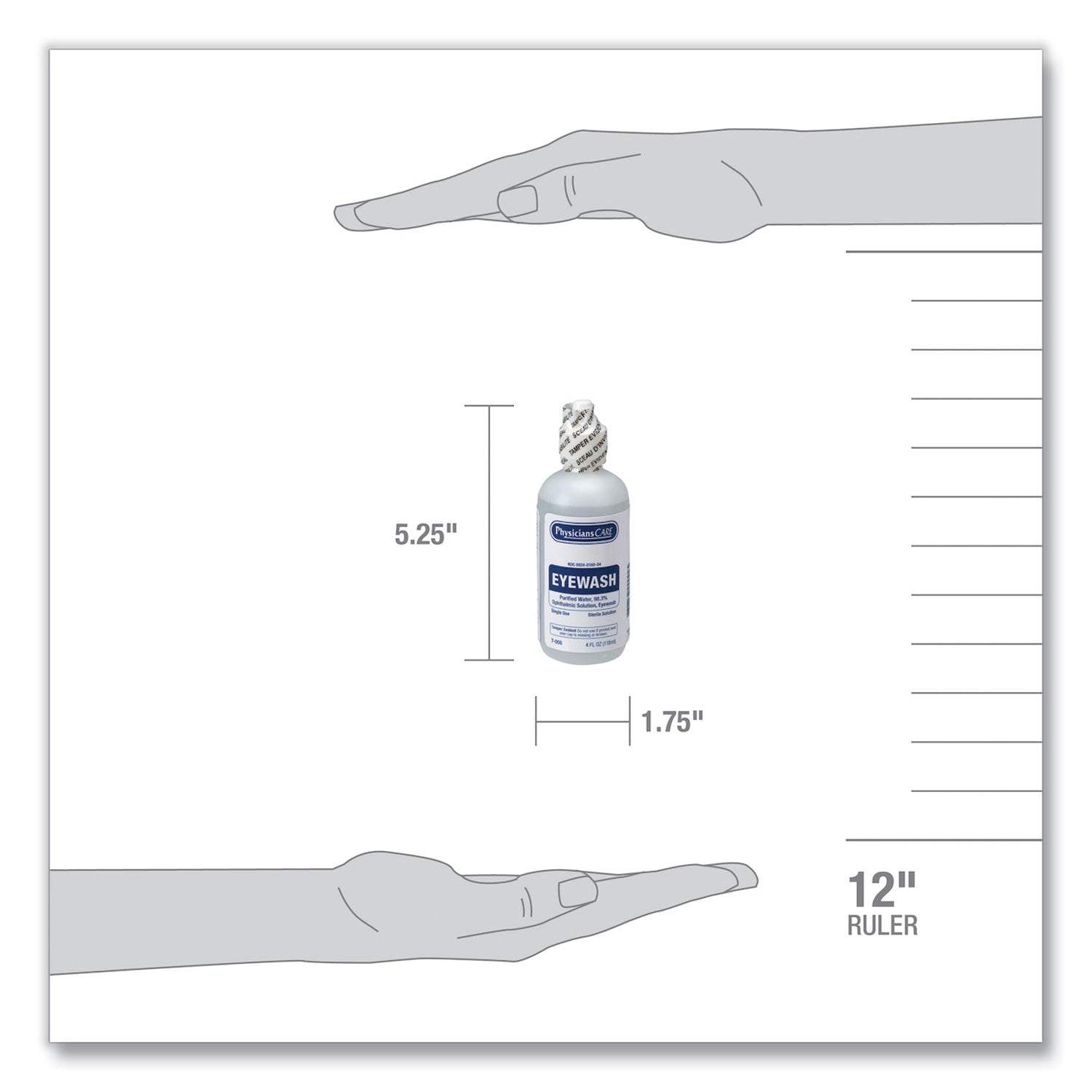 First Aid Refill Components Disposable Eye Wash, 4 oz Bottle