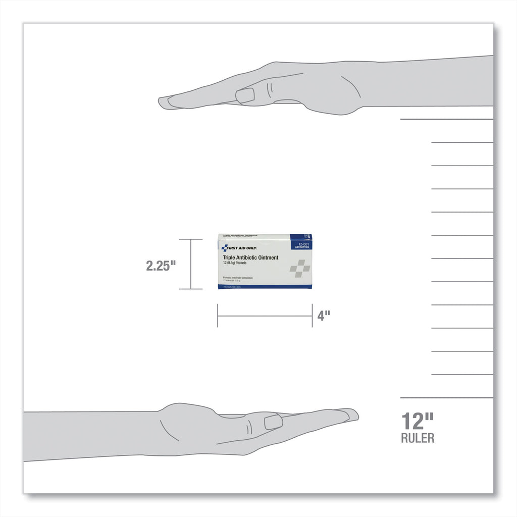 First Aid Kit Refill Triple Antibiotic Ointment, Packet, 12/Box