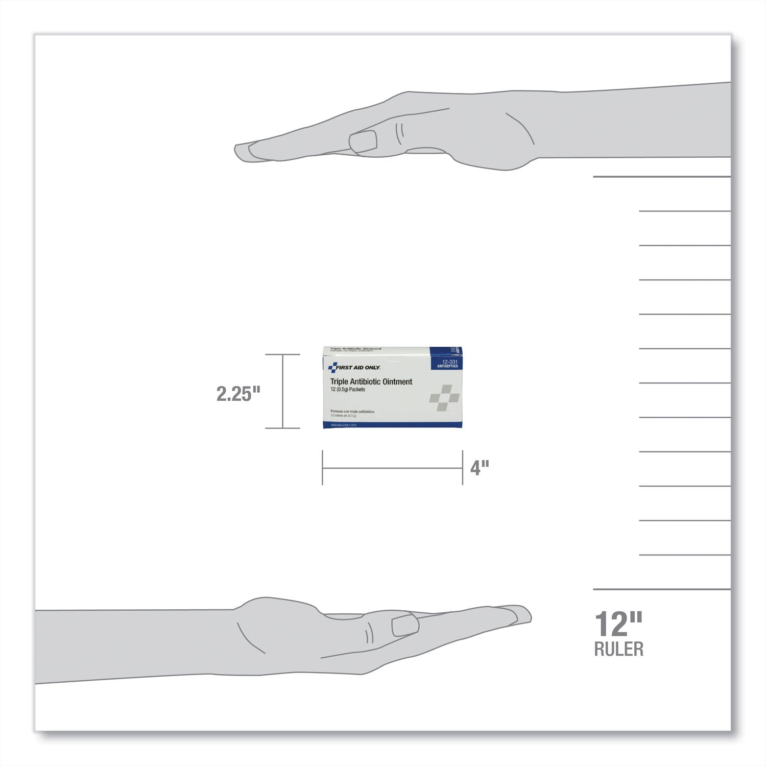 First Aid Kit Refill Triple Antibiotic Ointment, Packet, 12/Box