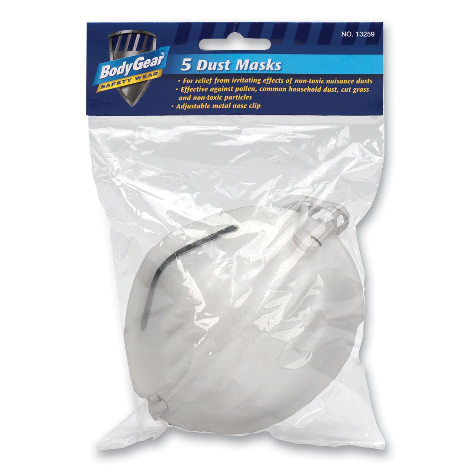 BodyGear - Comfort Dust Masks, 5/Pack, Sold as 1 PK