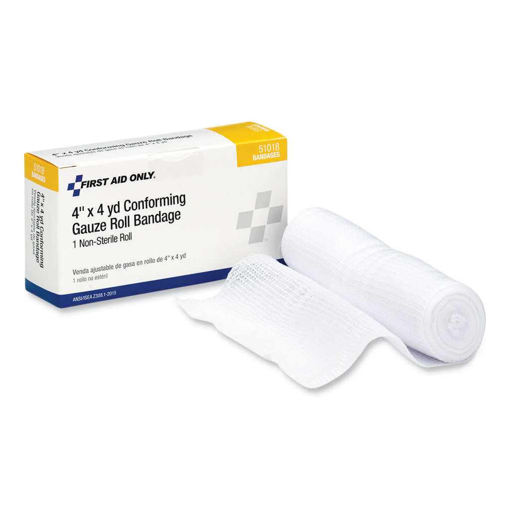 First Aid Conforming Gauze Bandage, Non-Sterile, 4" Wide