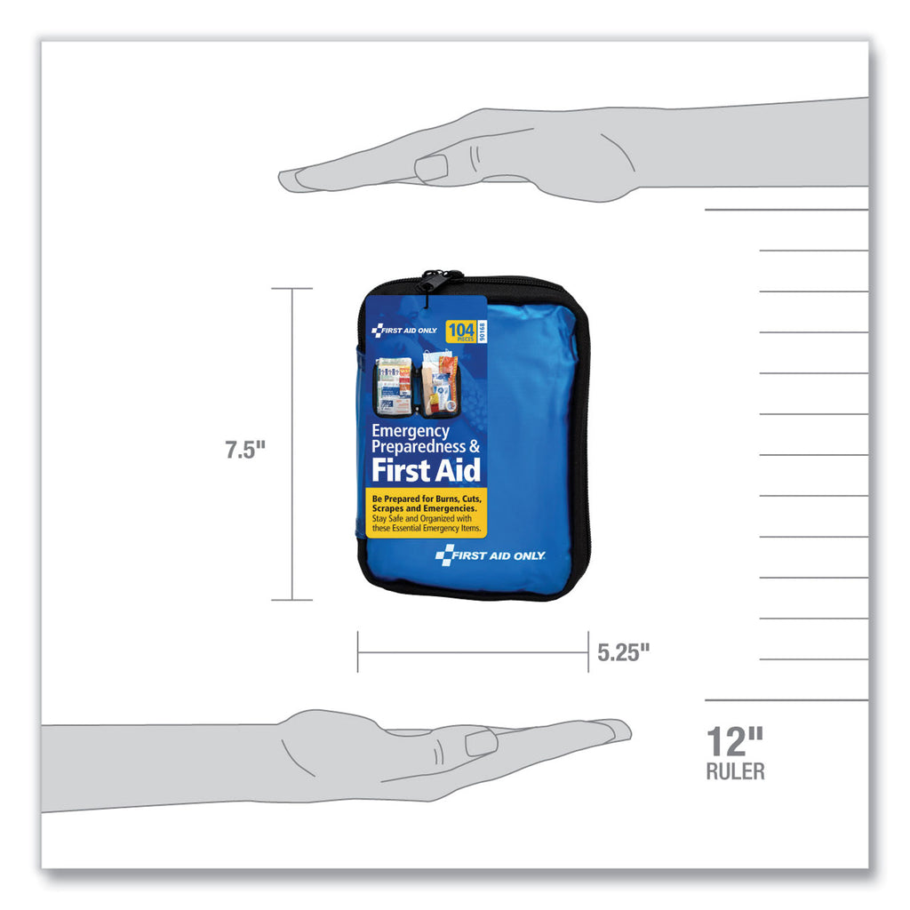 Soft-Sided First Aid and Emergency Kit, 104 Pieces, Soft Fabric Case
