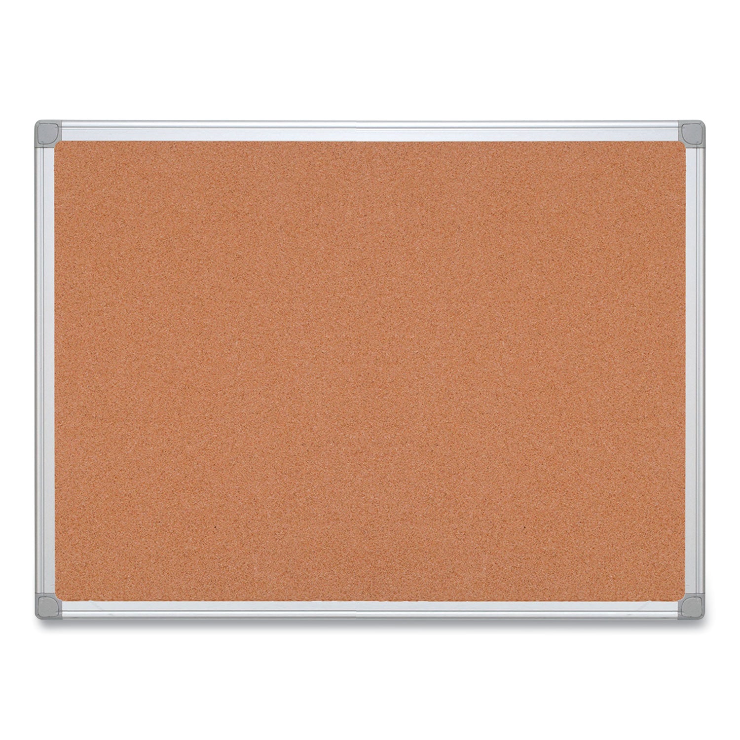 Earth Cork Board, 36 x 24, Tan Surface, Silver Aluminum Frame - 