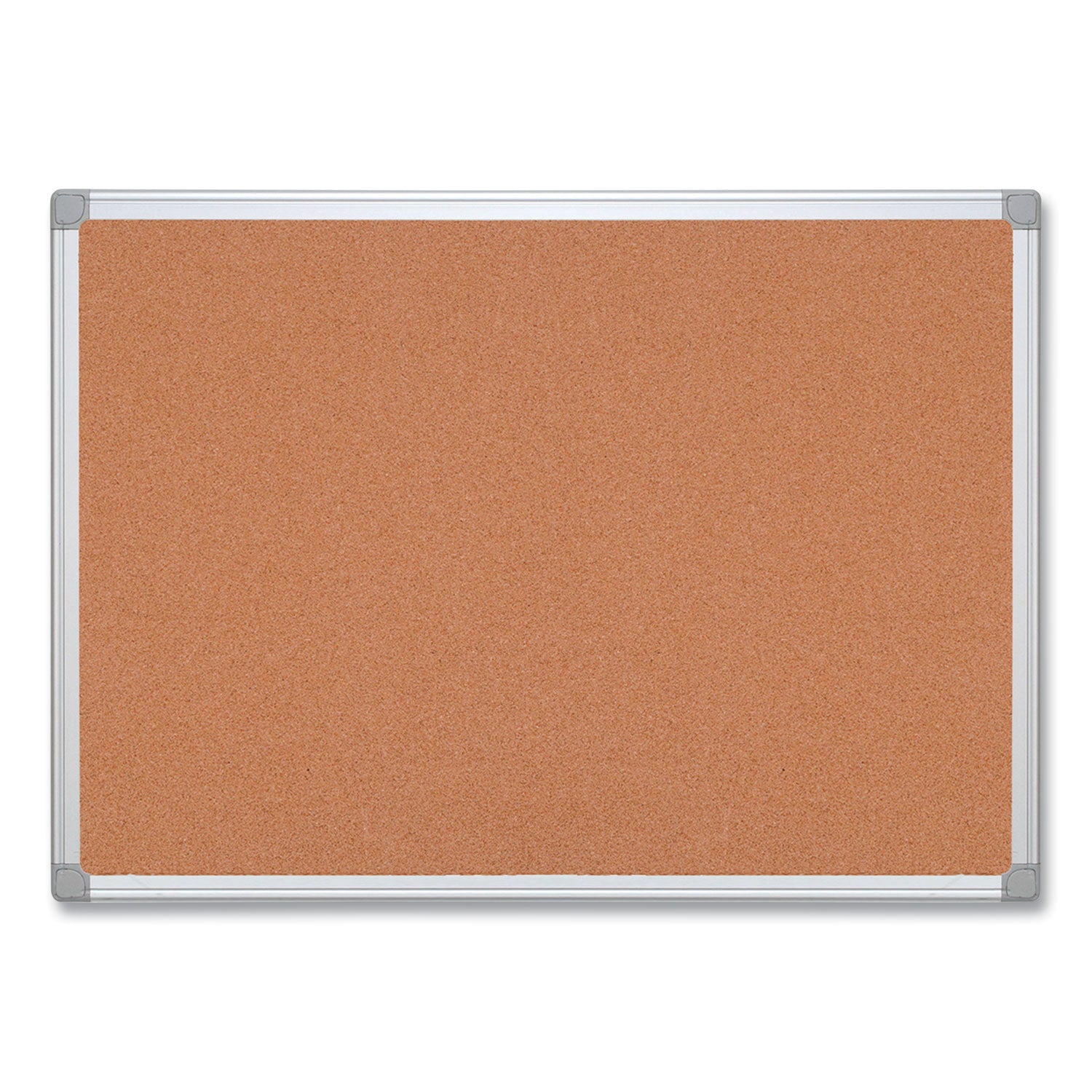 Earth Cork Board, 48 x 36, Tan Surface, Silver Aluminum Frame - 