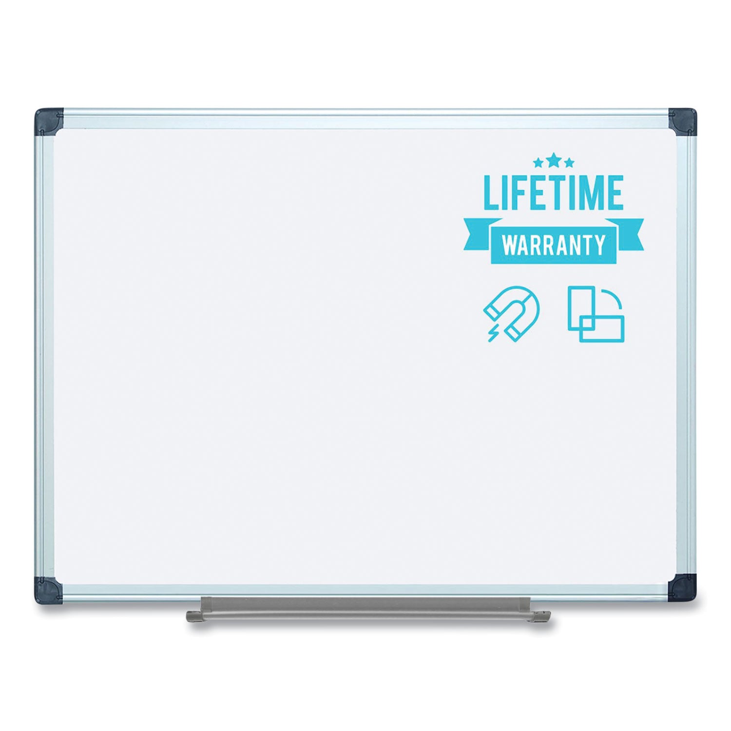 Porcelain Value Dry Erase Board, 36 x 48, White Surface, Silver Aluminum Frame - 