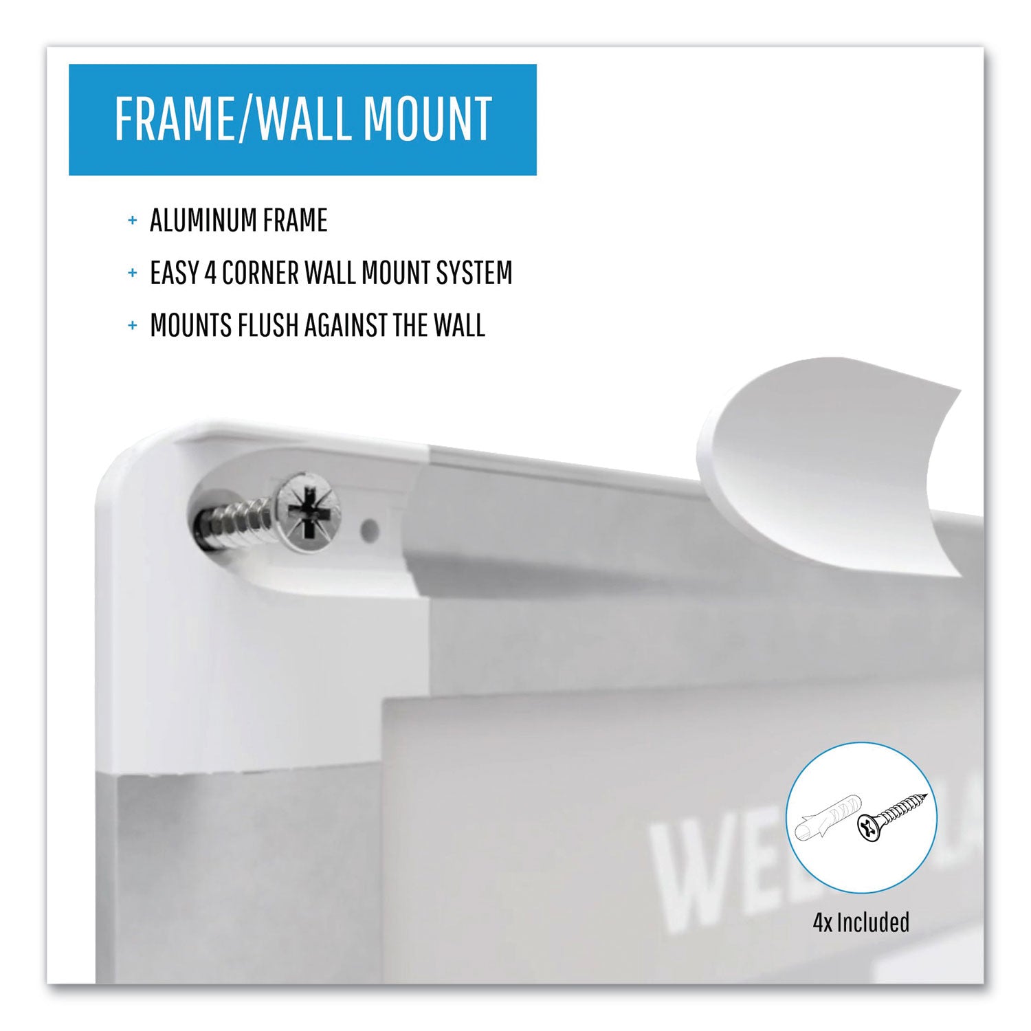 Magnetic Dry Erase Calendar Board, One Month, 48 x 36, White Surface, Silver Aluminum Frame - 