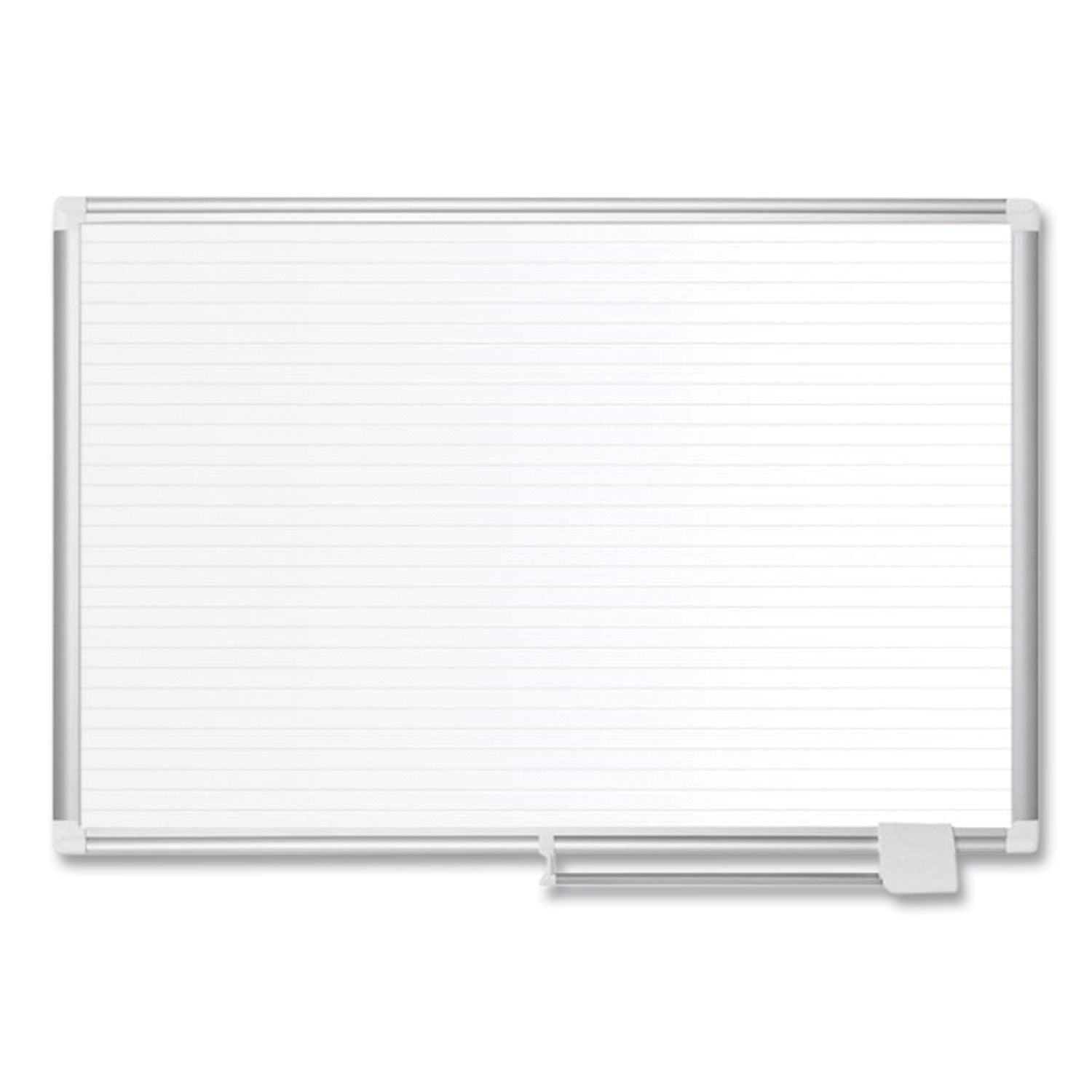 Ruled Magnetic Steel Dry Erase Planning Board, 48 x 36, White Surface, Silver Aluminum Frame - 