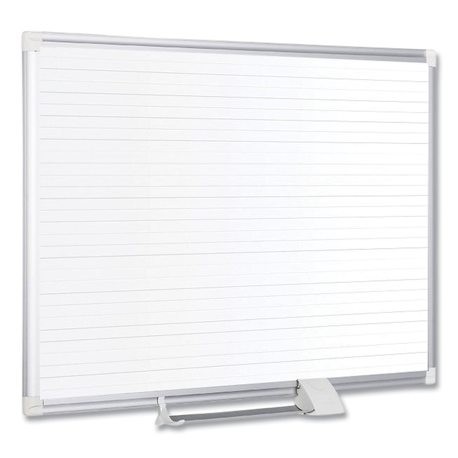 Ruled Magnetic Steel Dry Erase Planning Board, 48 x 36, White Surface, Silver Aluminum Frame - 