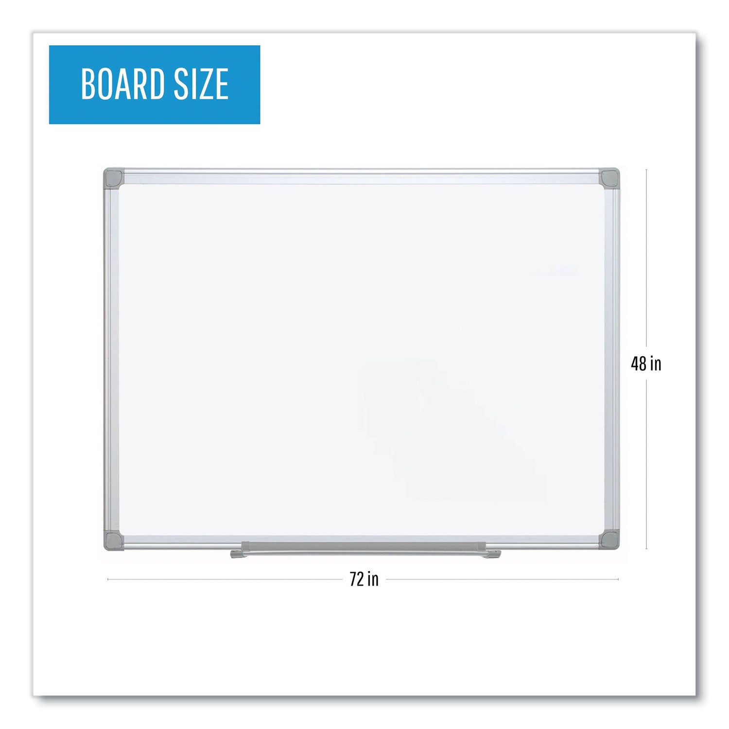 Earth Silver Easy-Clean Dry Erase Board, Reversible, 72 x 48, White Surface, Silver Aluminum Frame - 