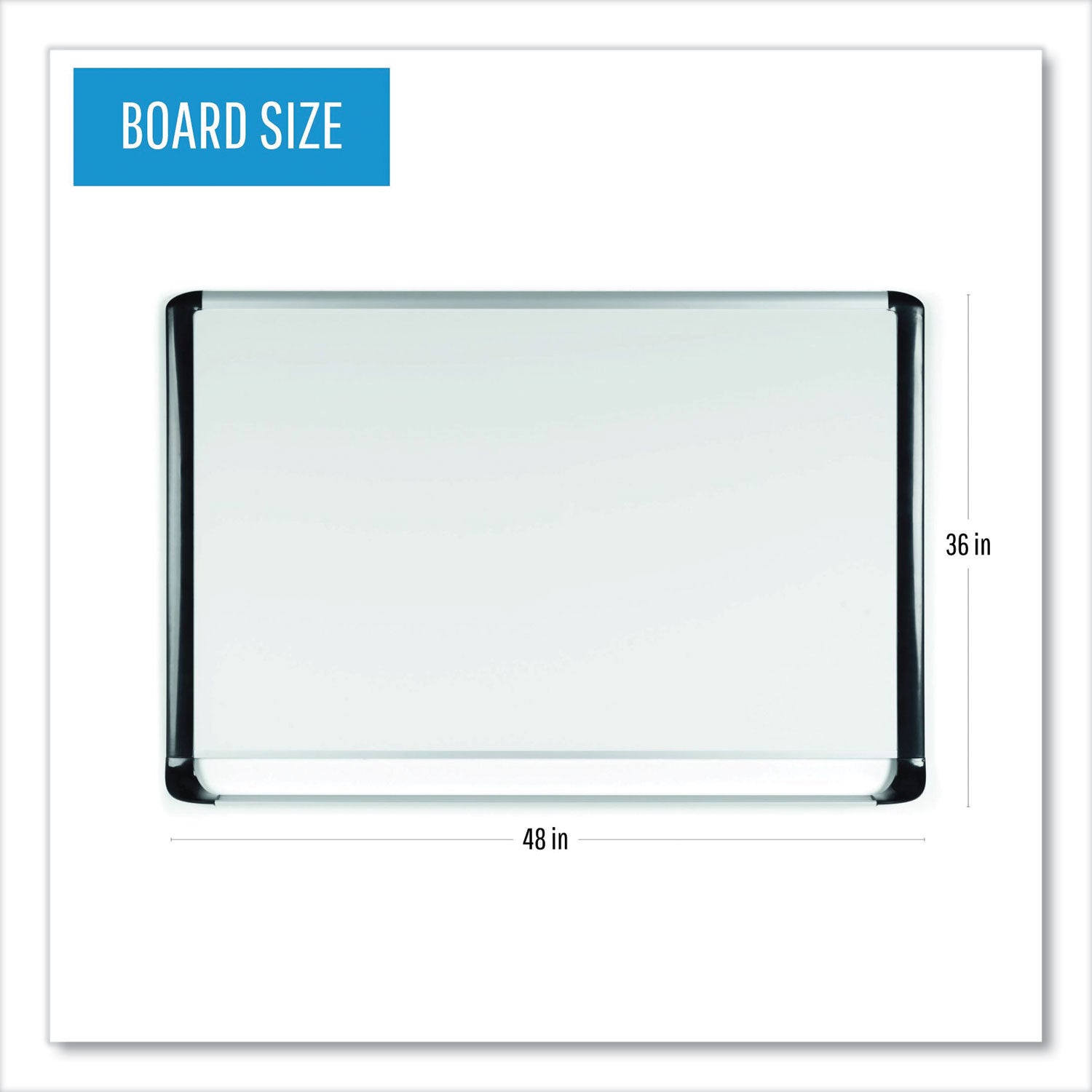 Gold Ultra Magnetic Dry Erase Boards, 48 x 36, White Surface, Black Aluminum Frame - 
