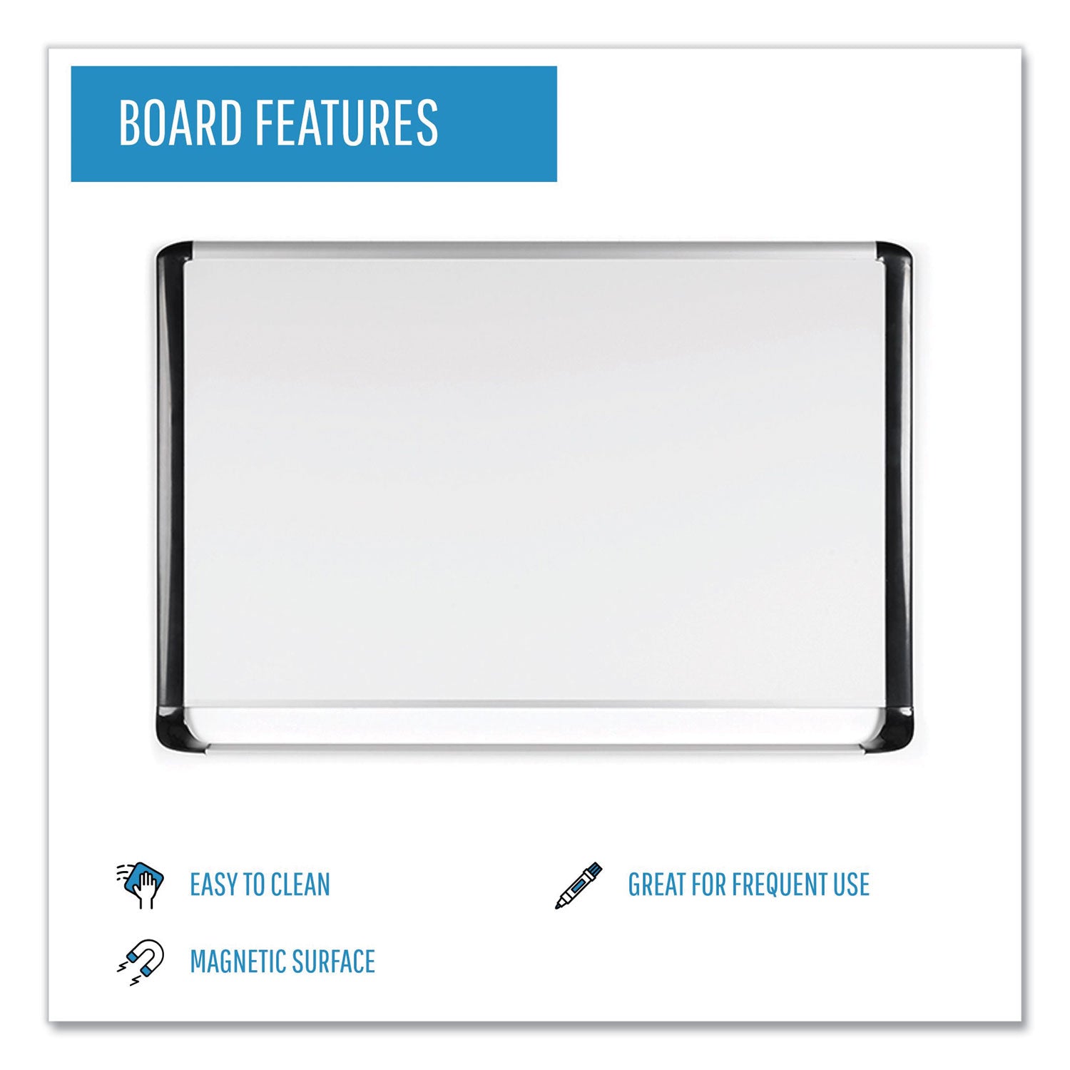 Gold Ultra Magnetic Dry Erase Boards, 48 x 36, White Surface, Black Aluminum Frame - 