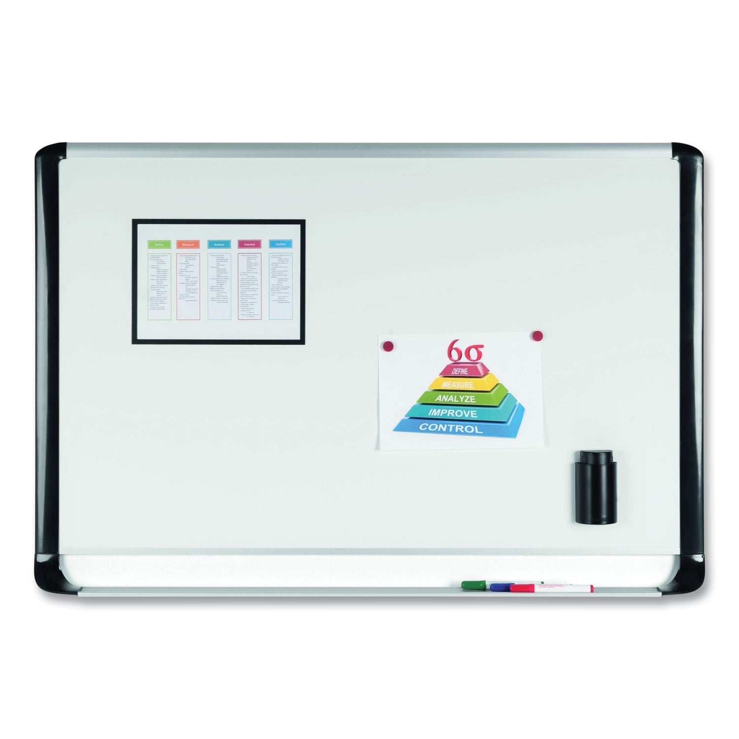 Gold Ultra Magnetic Dry Erase Boards, 48 x 36, White Surface, Black Aluminum Frame - 