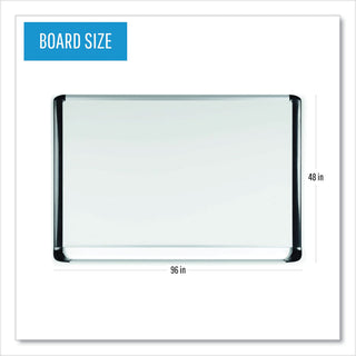 Pure Platinum Magnetic Dry Erase Board, 96 x 48, White Surface, Silver/Black Aluminum Frame - 