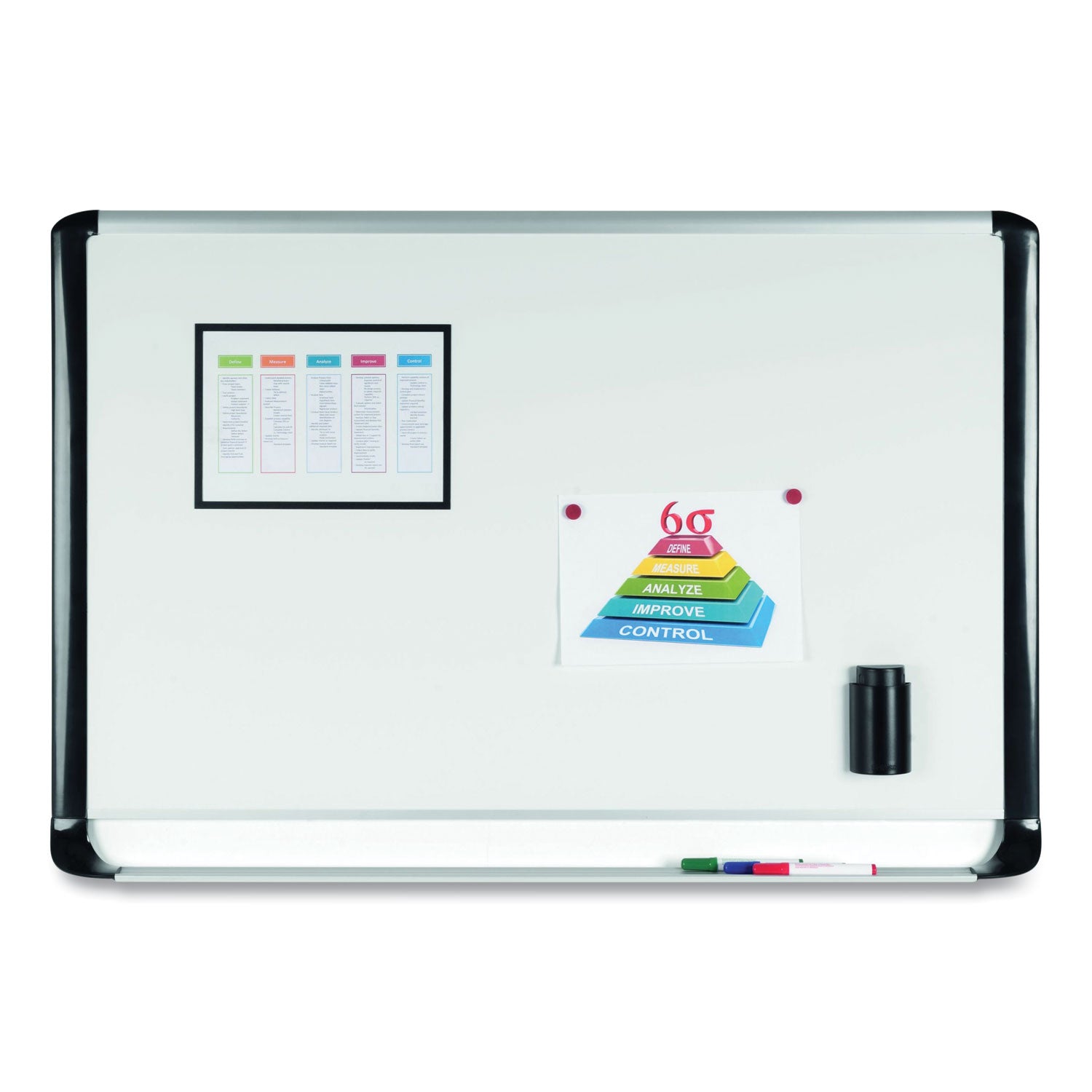 Gold Ultra Magnetic Dry Erase Boards, 72 x 48, White Surface, Black Aluminum Frame - 