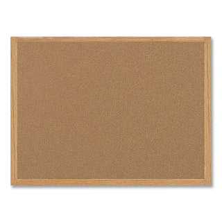 Earth Cork Board, 72 x 48, Tan Surface, Oak Wood Frame