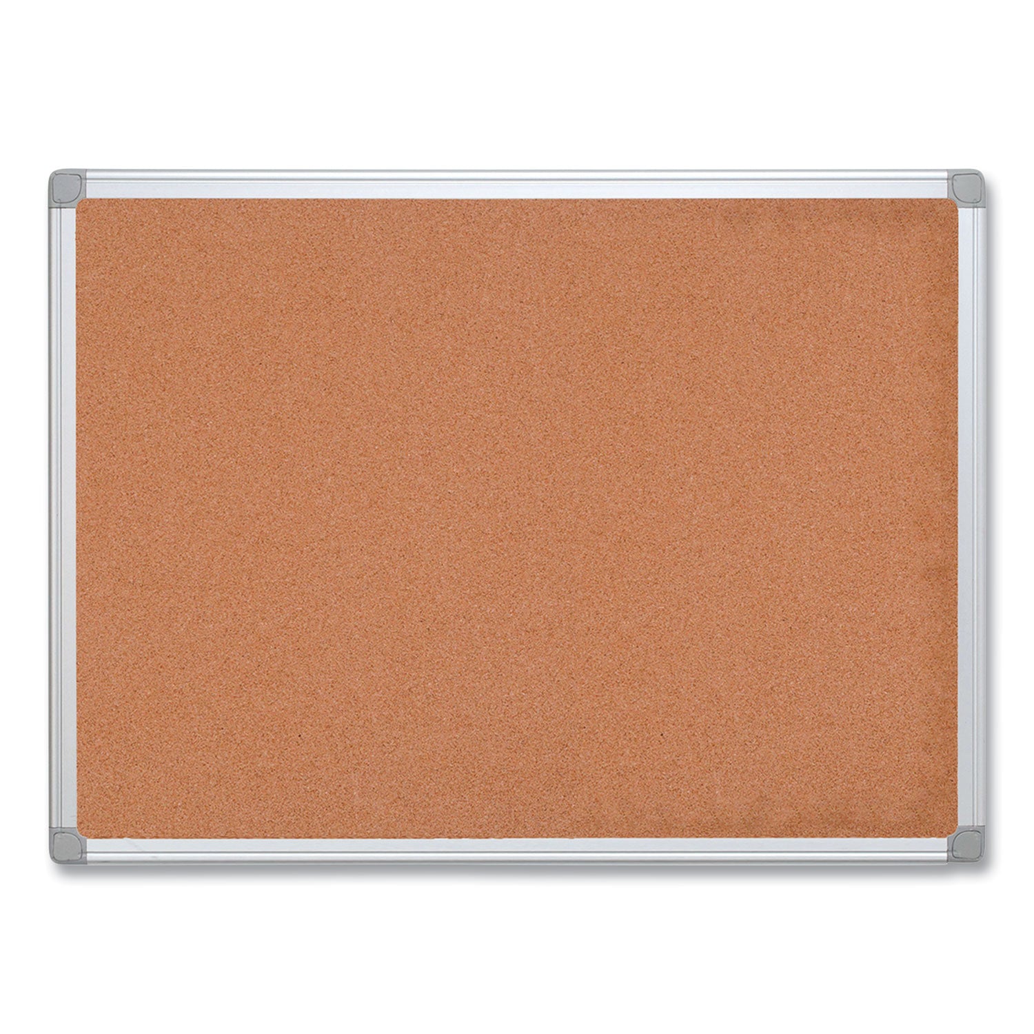 Earth Cork Board, 24 x 18, Tan Surface, Silver Aluminum Frame - 