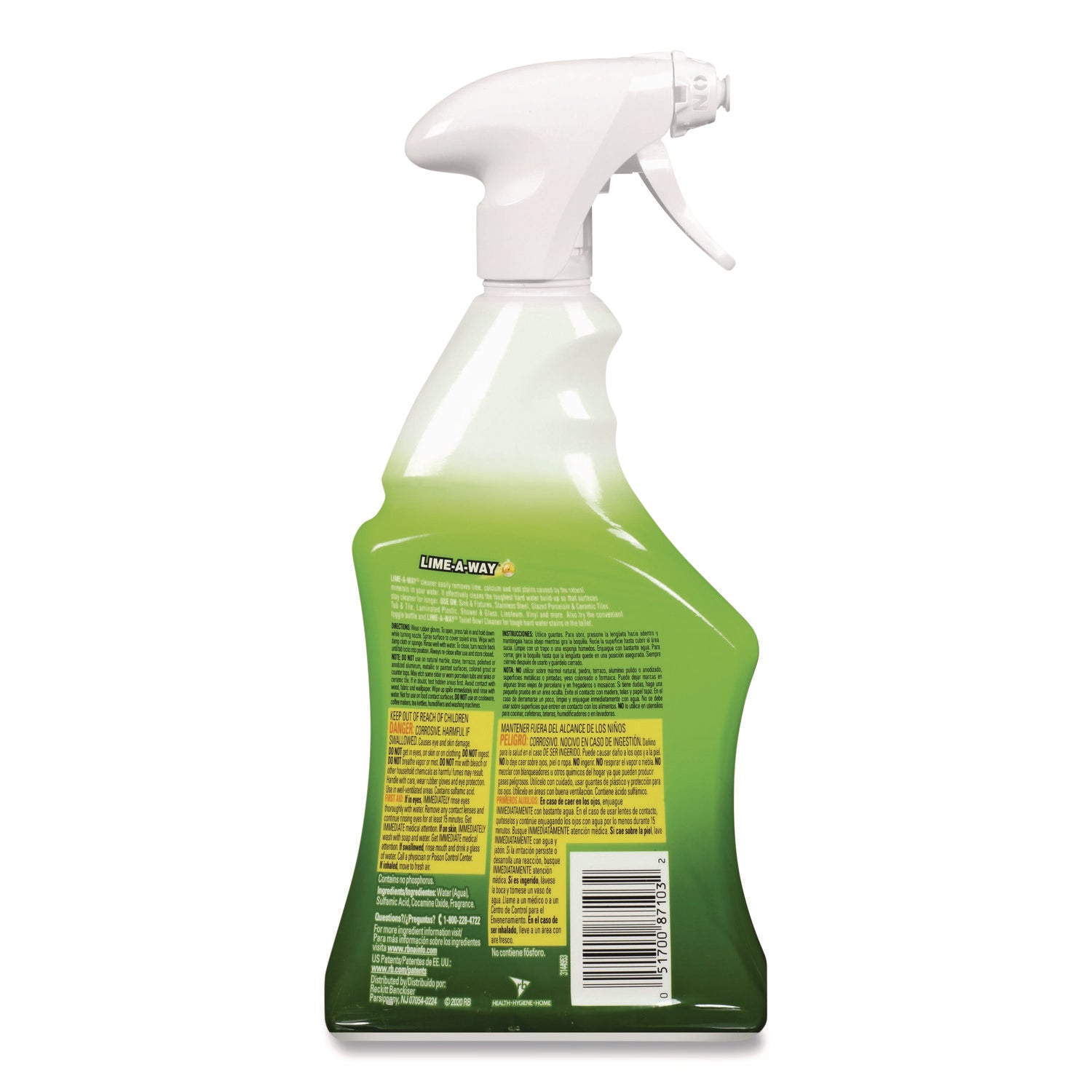 Lime, Calcium and Rust Remover, 22 oz Spray Bottle