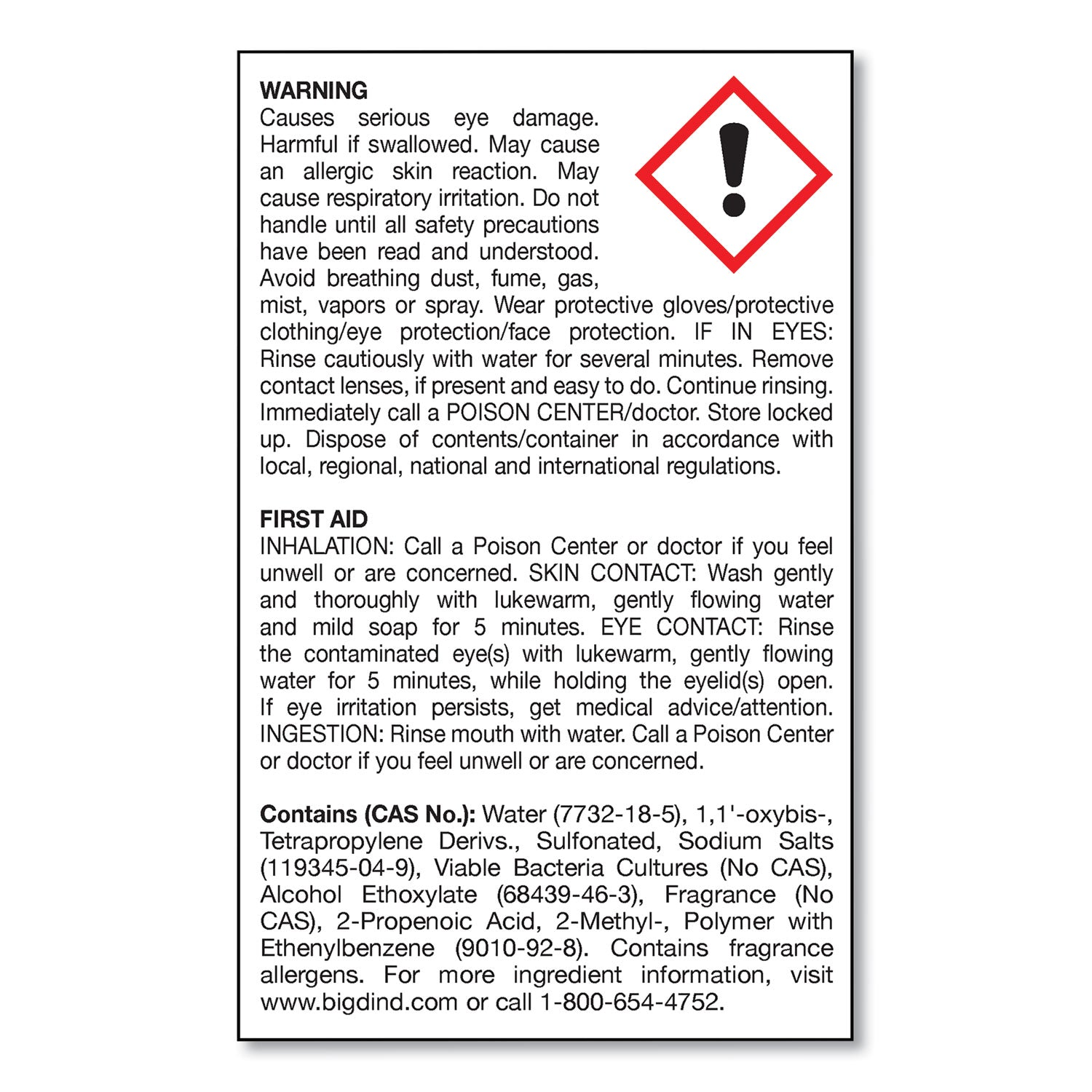 Enzym D Digester Deodorant, Mint, 1 gal, Bottle, 4/Carton