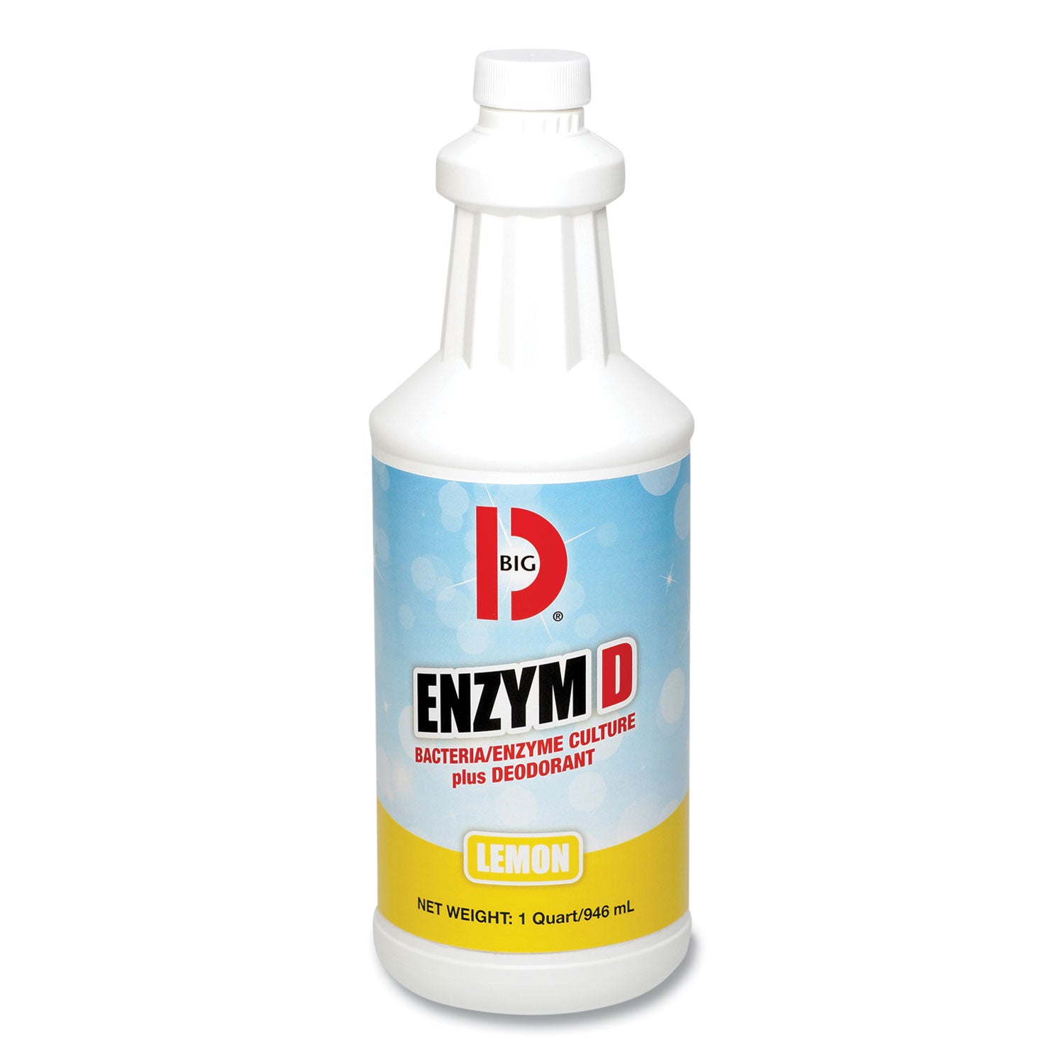 Enzym D Digester Liquid Deodorant, Lemon, 32 oz Bottle, 12/Carton - 