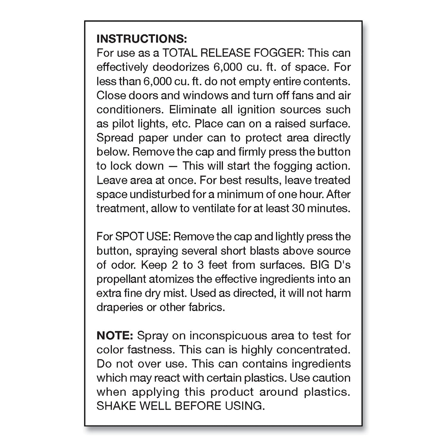 Odor Control Fogger, Mountain Air Scent, 5 oz Aerosol Spray, 12/Carton