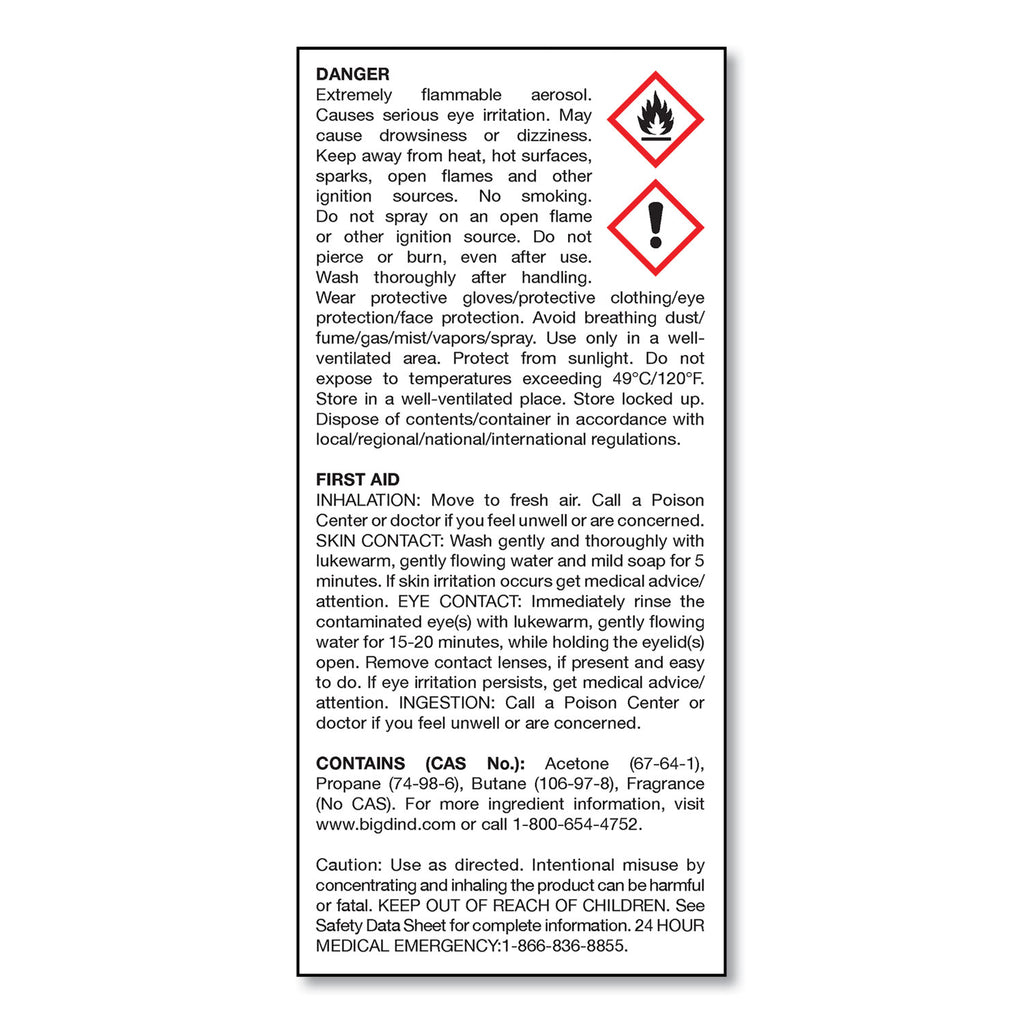Fire D One Shot Aerosol, 5 oz Aerosol Spray, 12/Carton