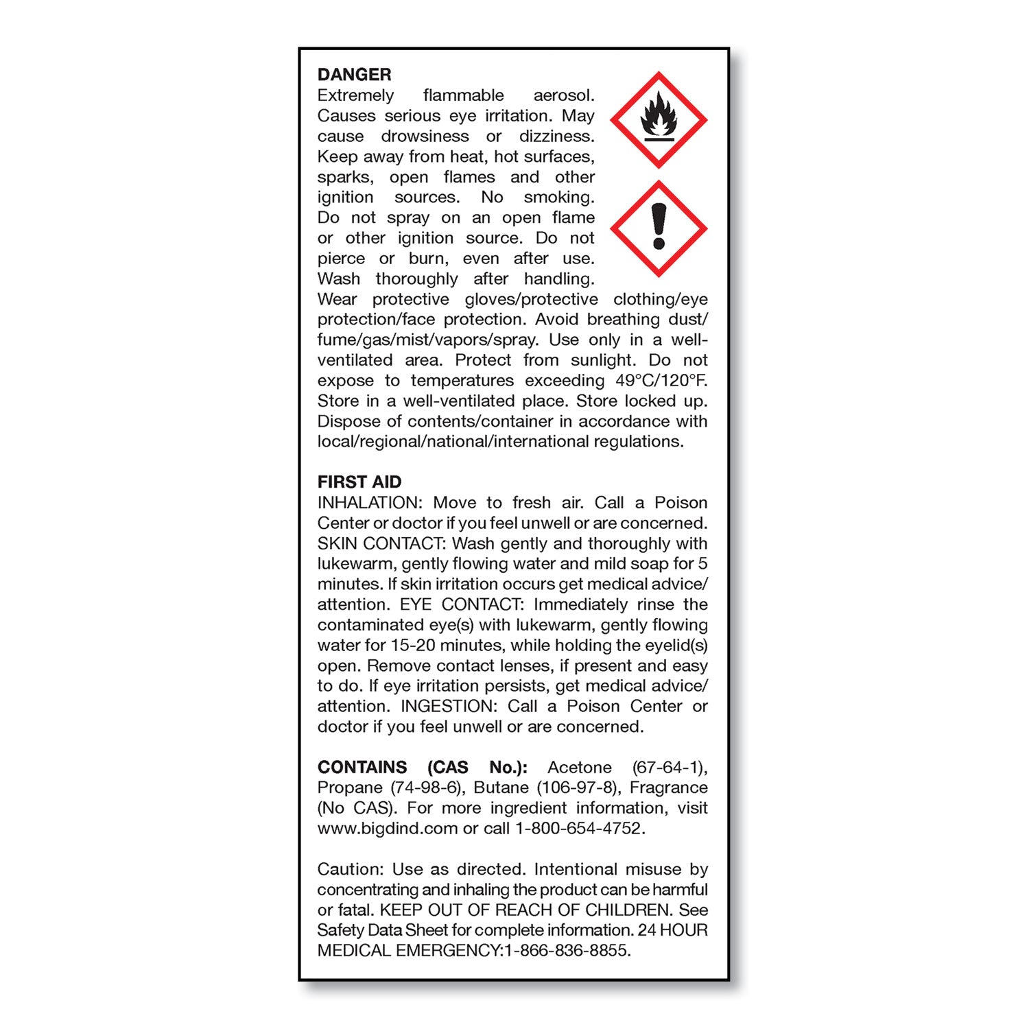 Fire D One Shot Aerosol, 5 oz Aerosol Spray, 12/Carton